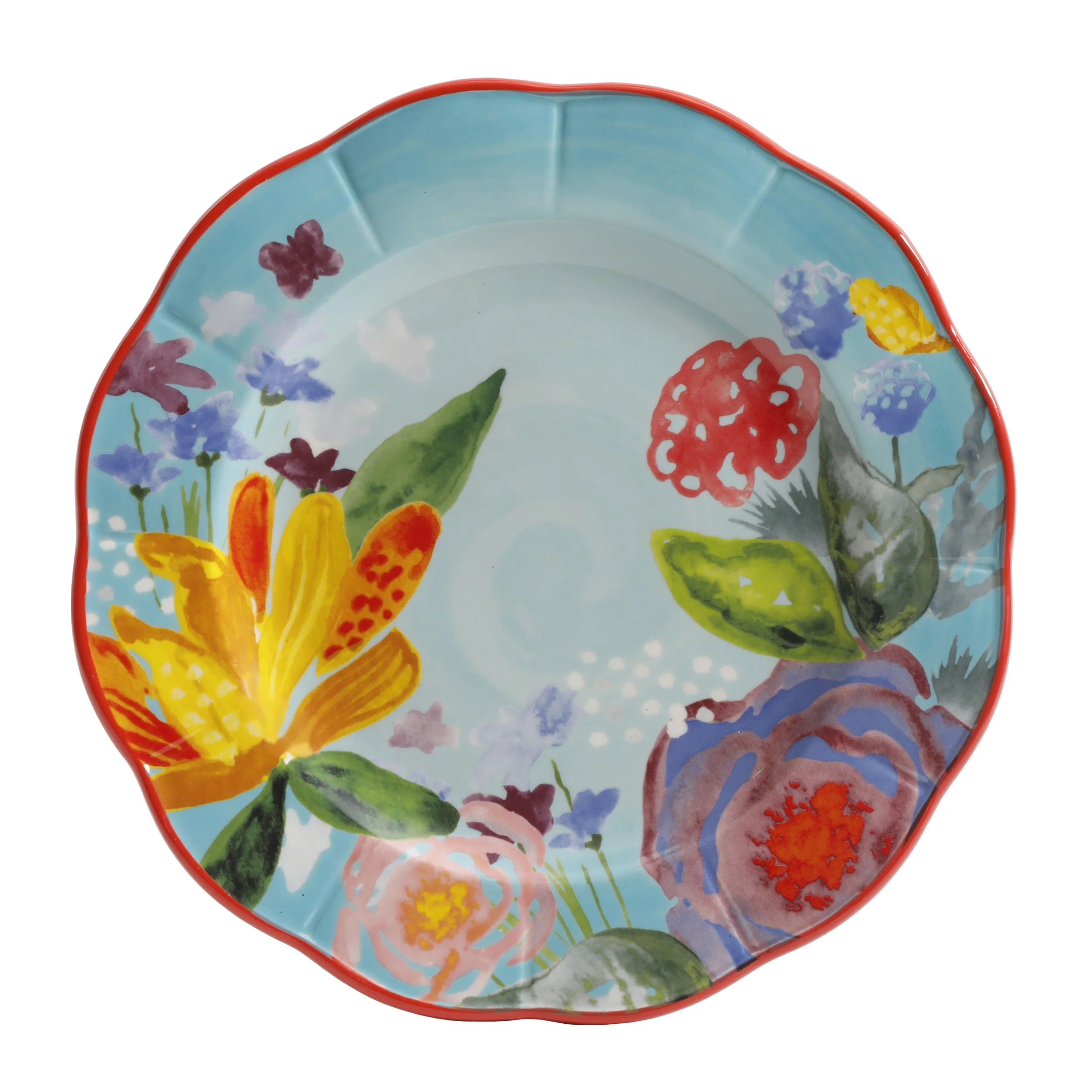 The Pioneer Woman Celia 12-Piece Dinnerware Set, Aqua