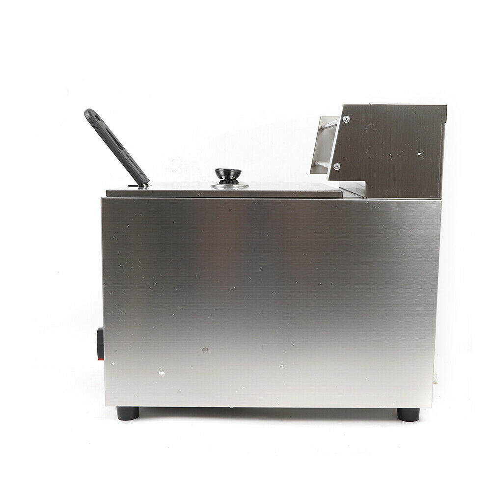 ANQIDI 10L Commercial Gas Fryer Desktop Stainless Steel Fryer with Deep Basket + Lid