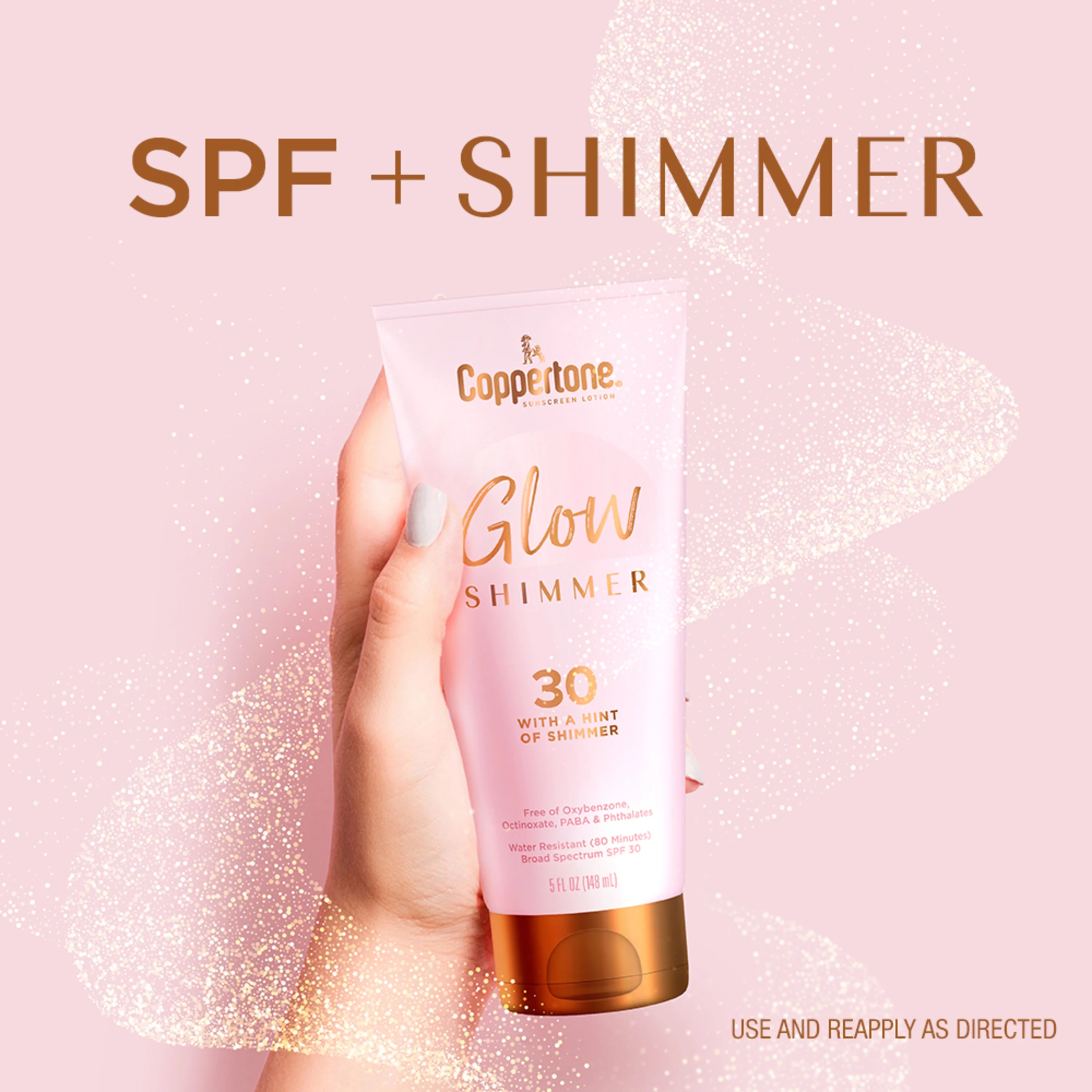 Coppertone Glow with Shimmer Sunscreen Lotion, SPF 30 Sunscreen, 5 Fl Oz