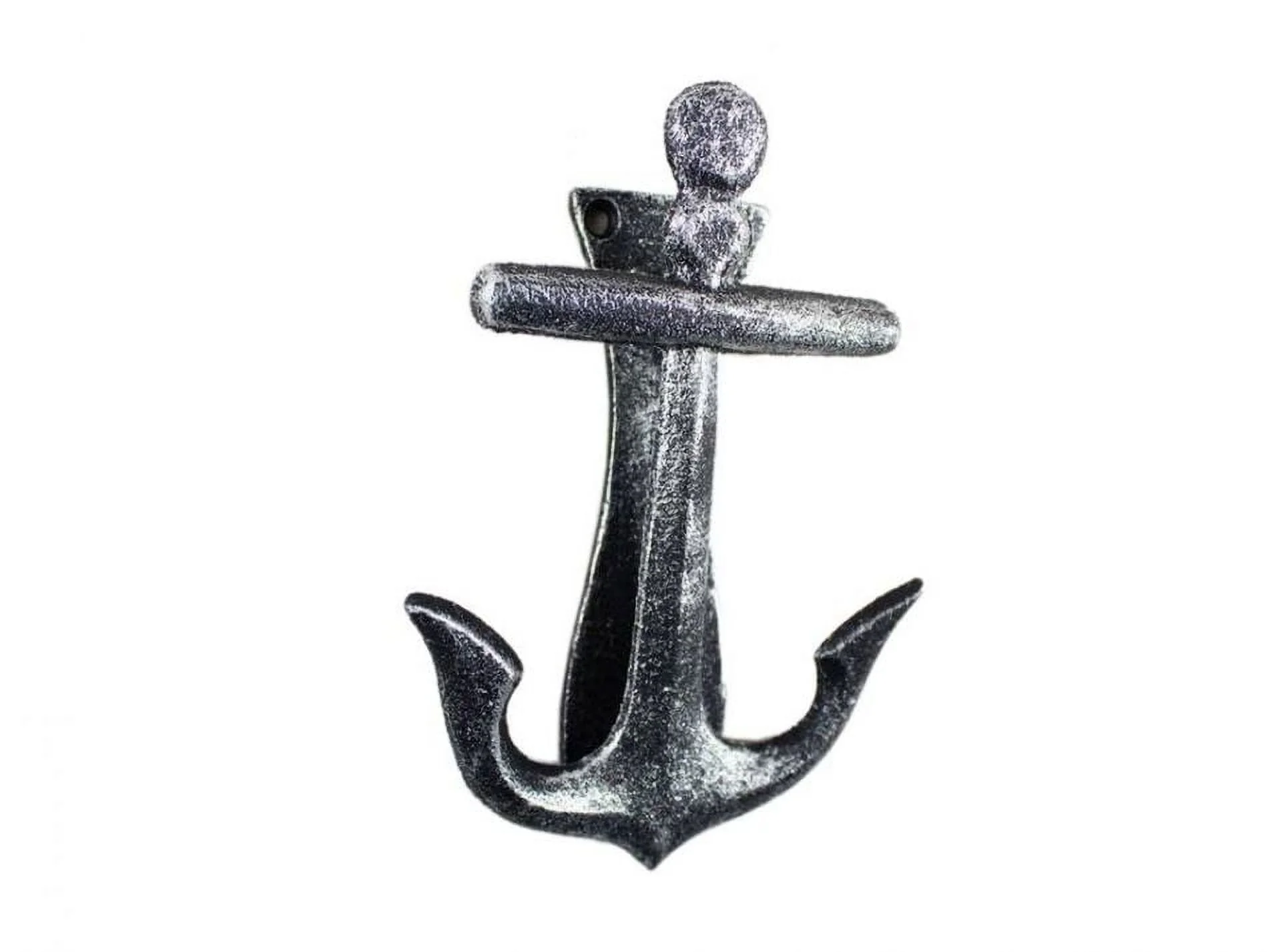 Handcrafted Decor  Antique Silver Cast Iron Decorative Anchor Door Knocker- 6 in.