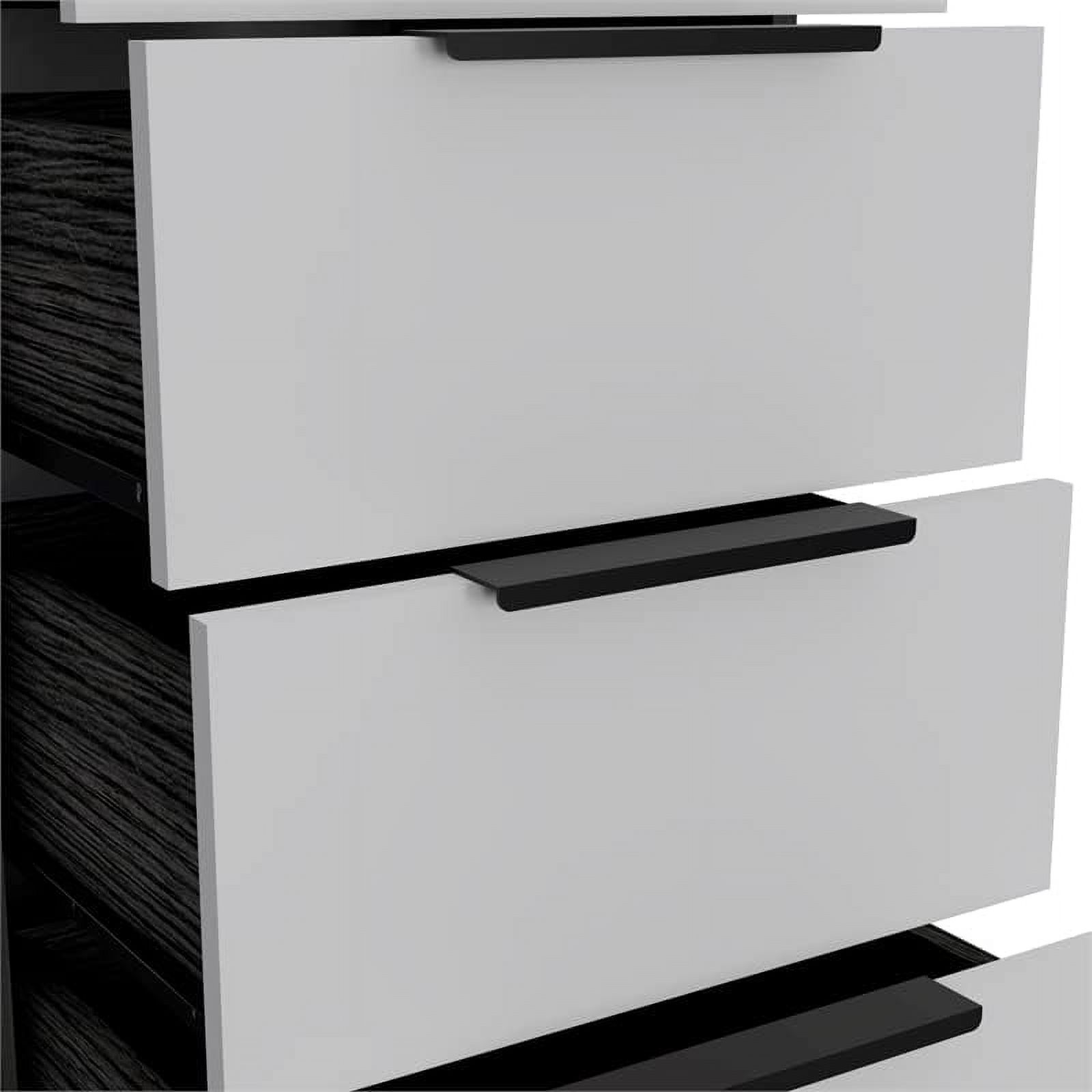 xrboomlife Modern 5-Drawer Engineered Wood Dresser in Smoky Oak/White