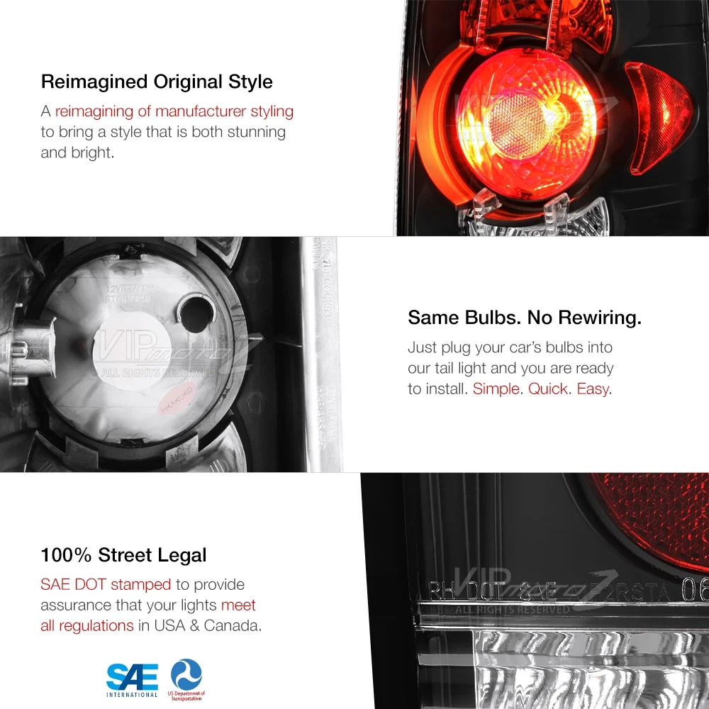 VIPMotoZ 1993-1998 Jeep Grand Cherokee Tail Lights, Driver & Passenger Side