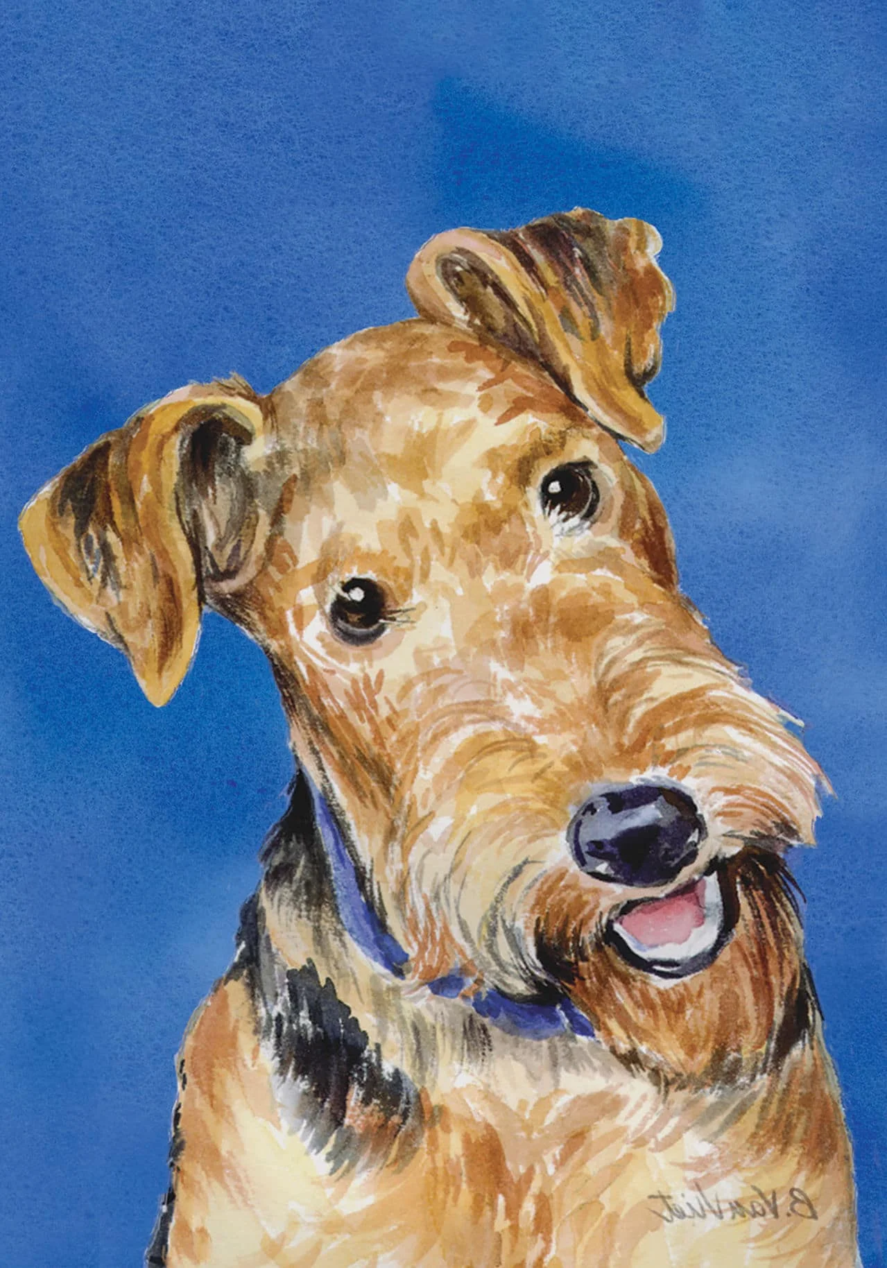 Airedale - Barbara Van Vliet Portrait Garden Flag