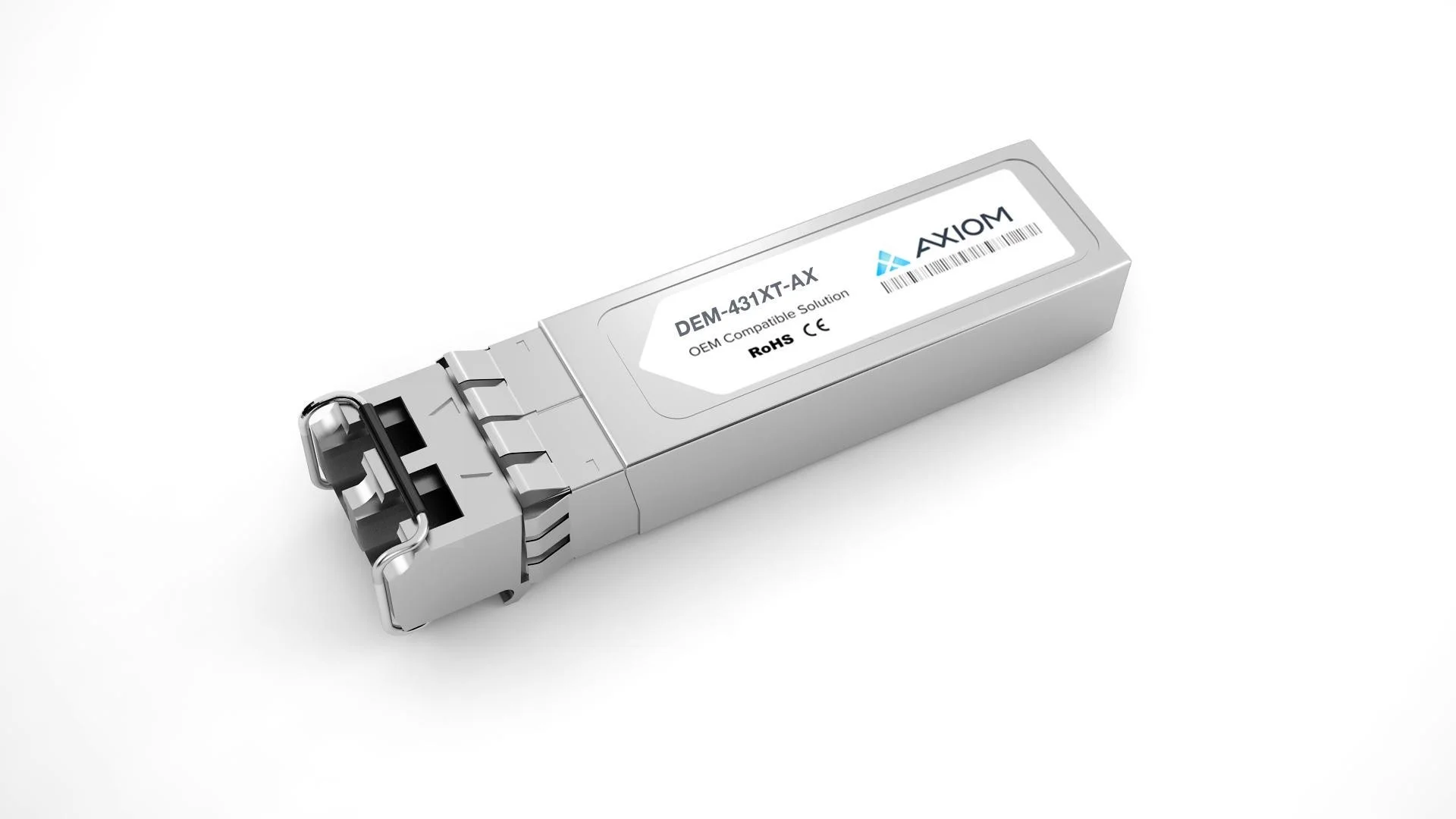 Axiom DEM-431XT-AX - SFP+ transceiver module (equivalent to: D-Link DEM-431XT) - 10 GigE - 10GBase-SR - LC multi-mode - up to 984 ft - 850 nm - for D-Link DGS 3630; DMS 3130; DXS 1100, 1210, 3400, 3600; Web Smart DXS-1210-12