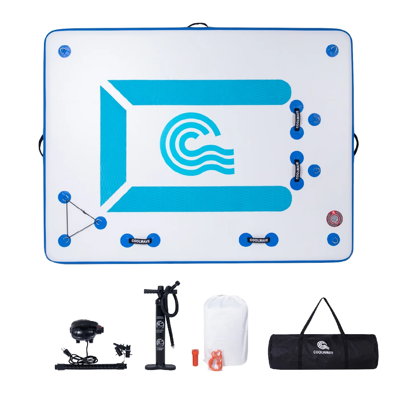 Coolwave Inflatable Floating Dock,8x6ft Water All Ages,Pool Toy and Float Type for 4-5 People(Blue)