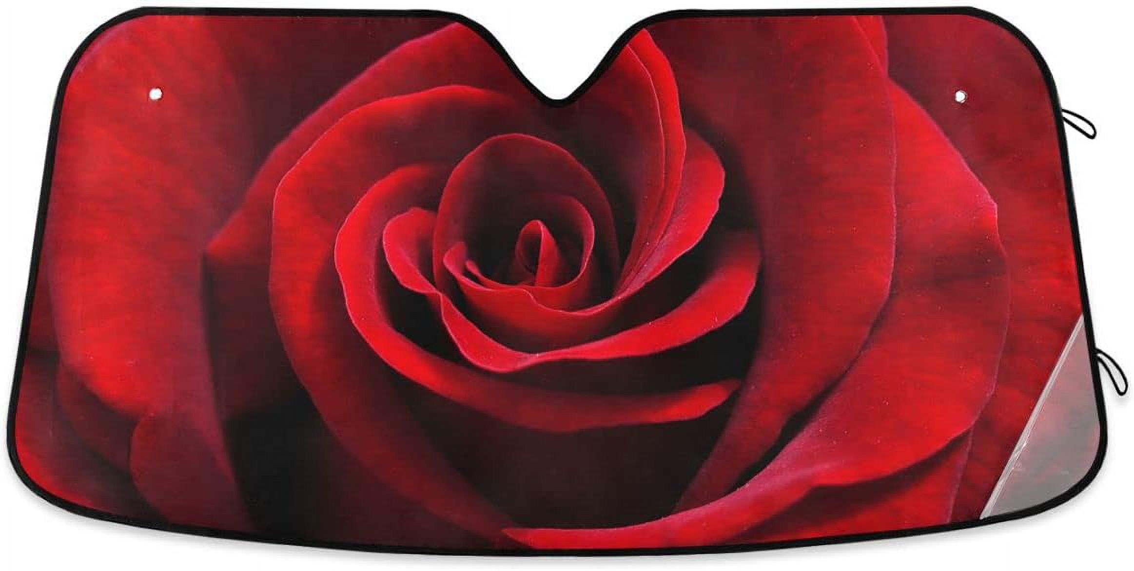 Hidove Rose Flowers Front Windshield Sun Shade Folding Sun Shield Shade,Blocks UV Ray to Keep Your Vehicle Cool Sun Visor Protector for Fits Car SUV Truck,53 x 23.5 Inch