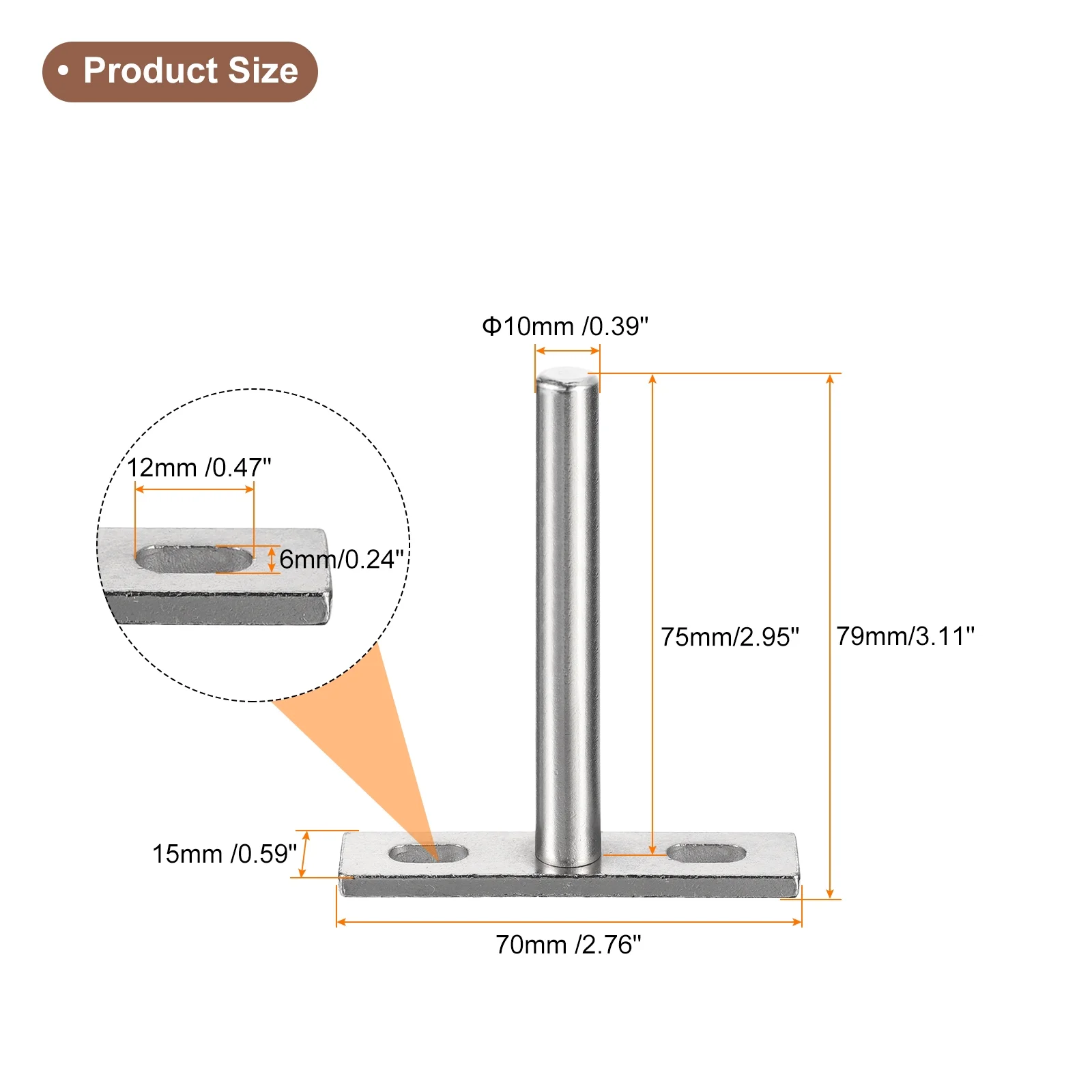 Uxcell 8Pack 3 Inch Wall Mounting Floating Shelf Bracket Blind Shelf Support, Silver