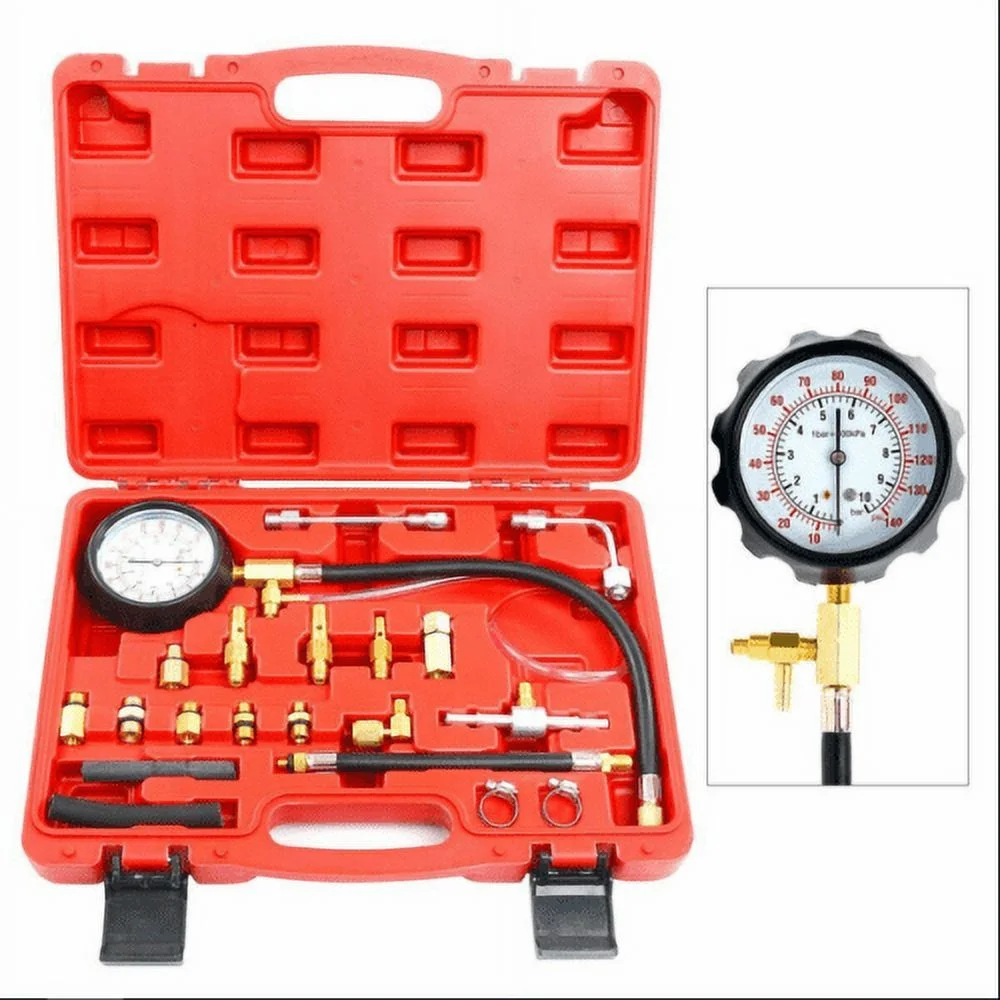 Supsupsiu 0-140PSI Fuel Injection Pump Pressure Tester Pressure Diagnostic Gauge Kit New