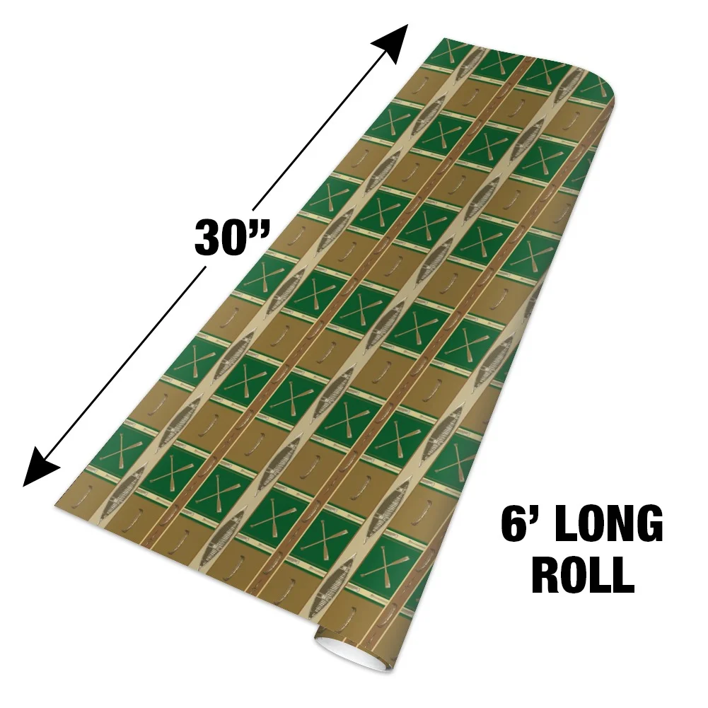 Canoeing Canoe Paddles Camping River Fishing Premium Roll Gift Wrap Wrapping Paper