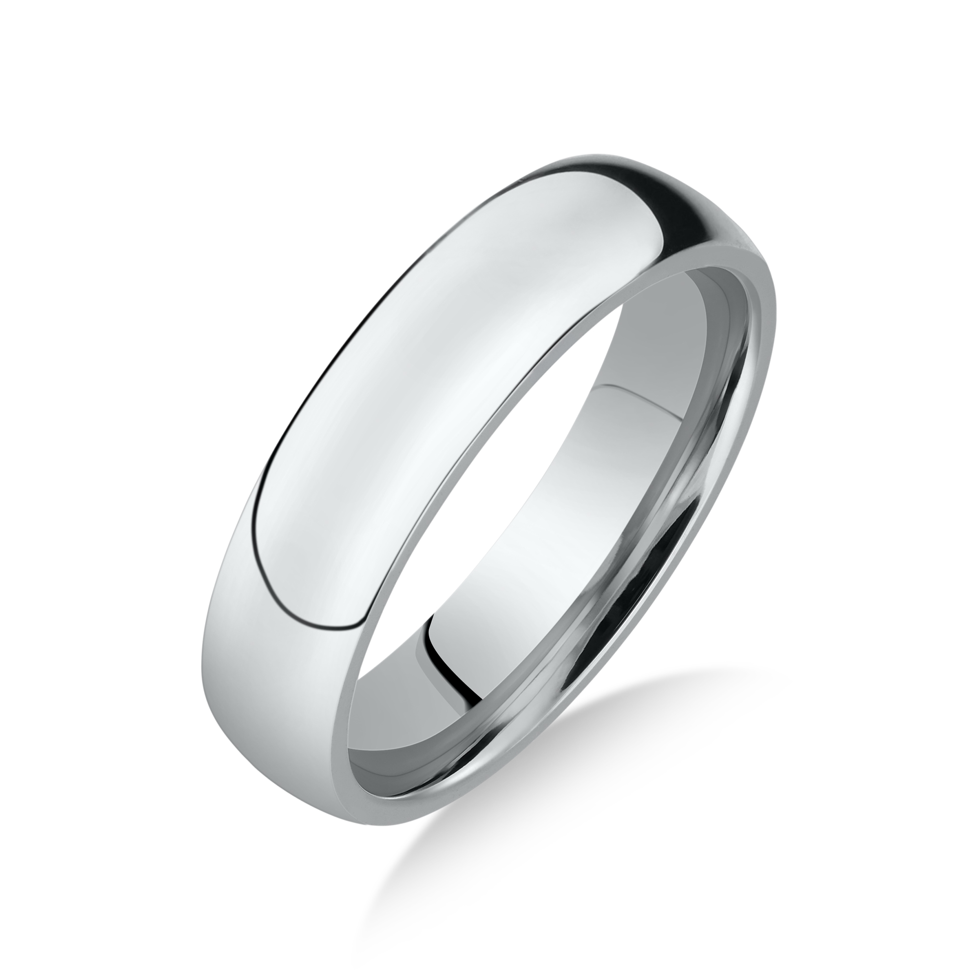 Eternal Bond Stainless Steel Dome 6mm Polished Comfort Fit Wedding Ring (Size 4)