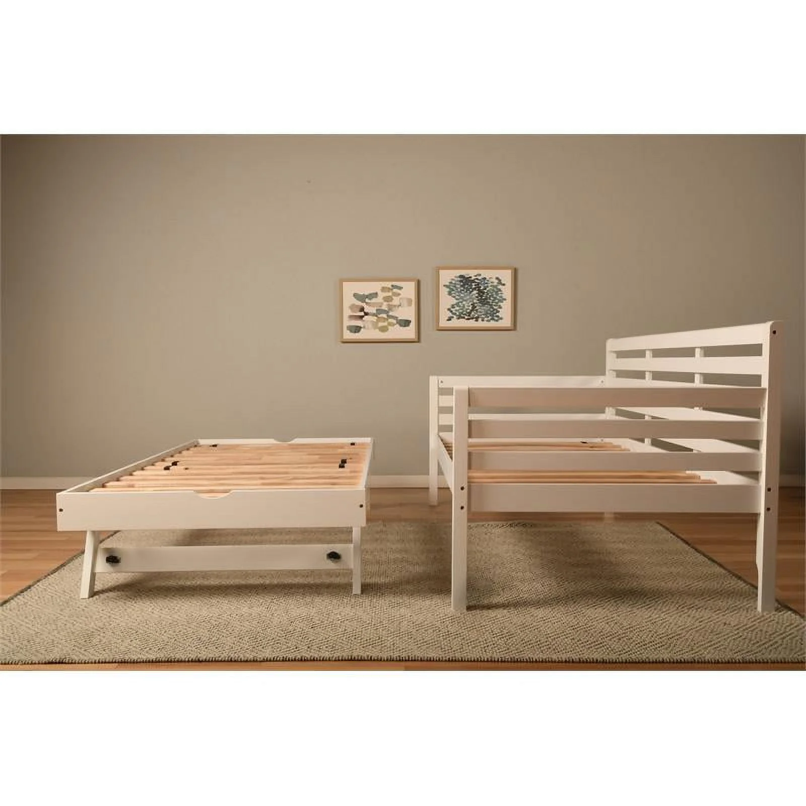 Home Square 3-Piece Set with 2 Daybed Mattresses and Daybed in White