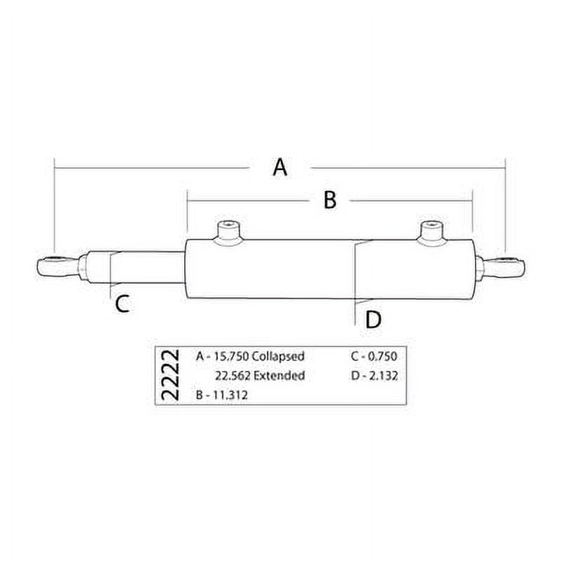 PSC Steering Single Ended Steering Cylinder Kit, 1.75 x 6.75