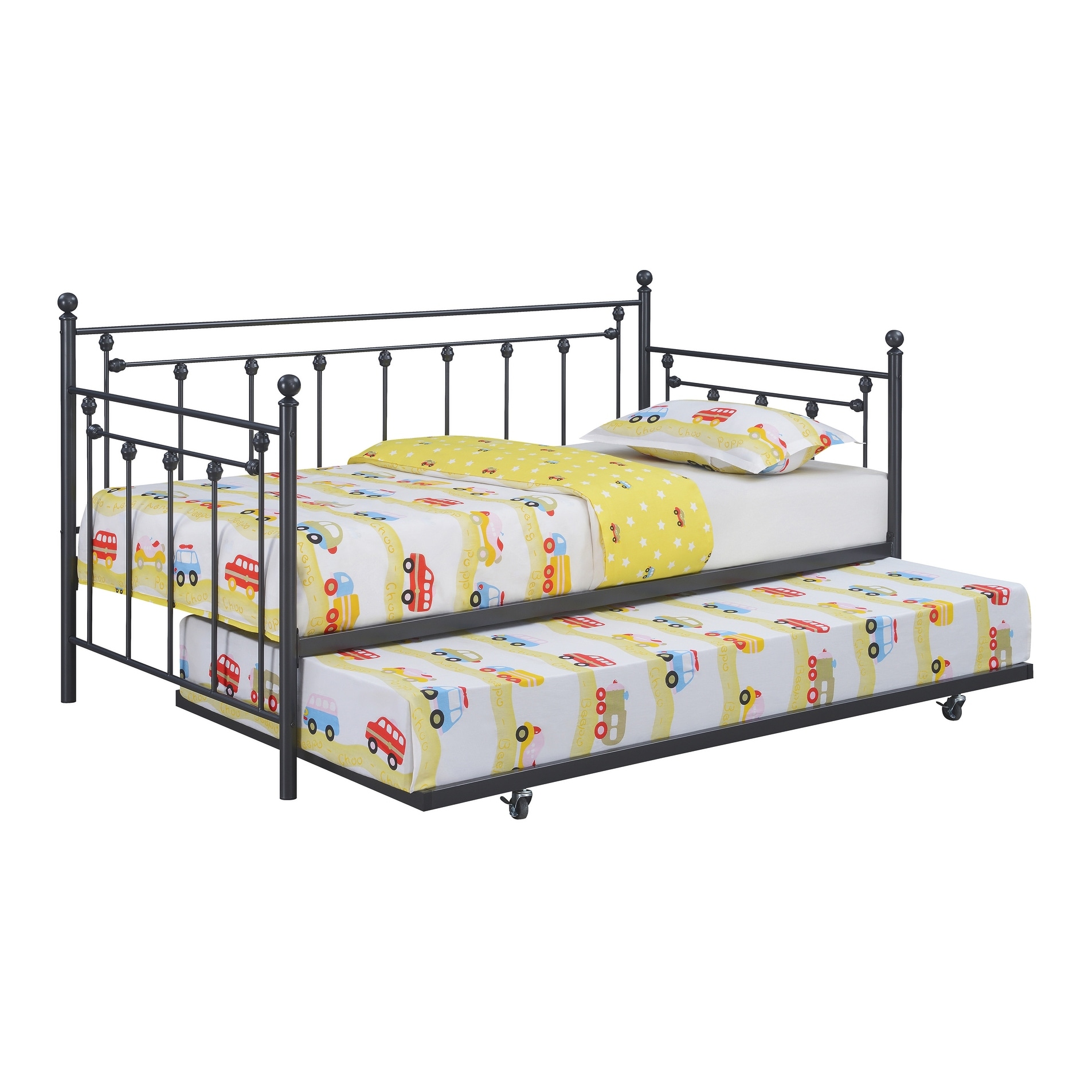 Tera Metal Twin Daybed with Trundle White
