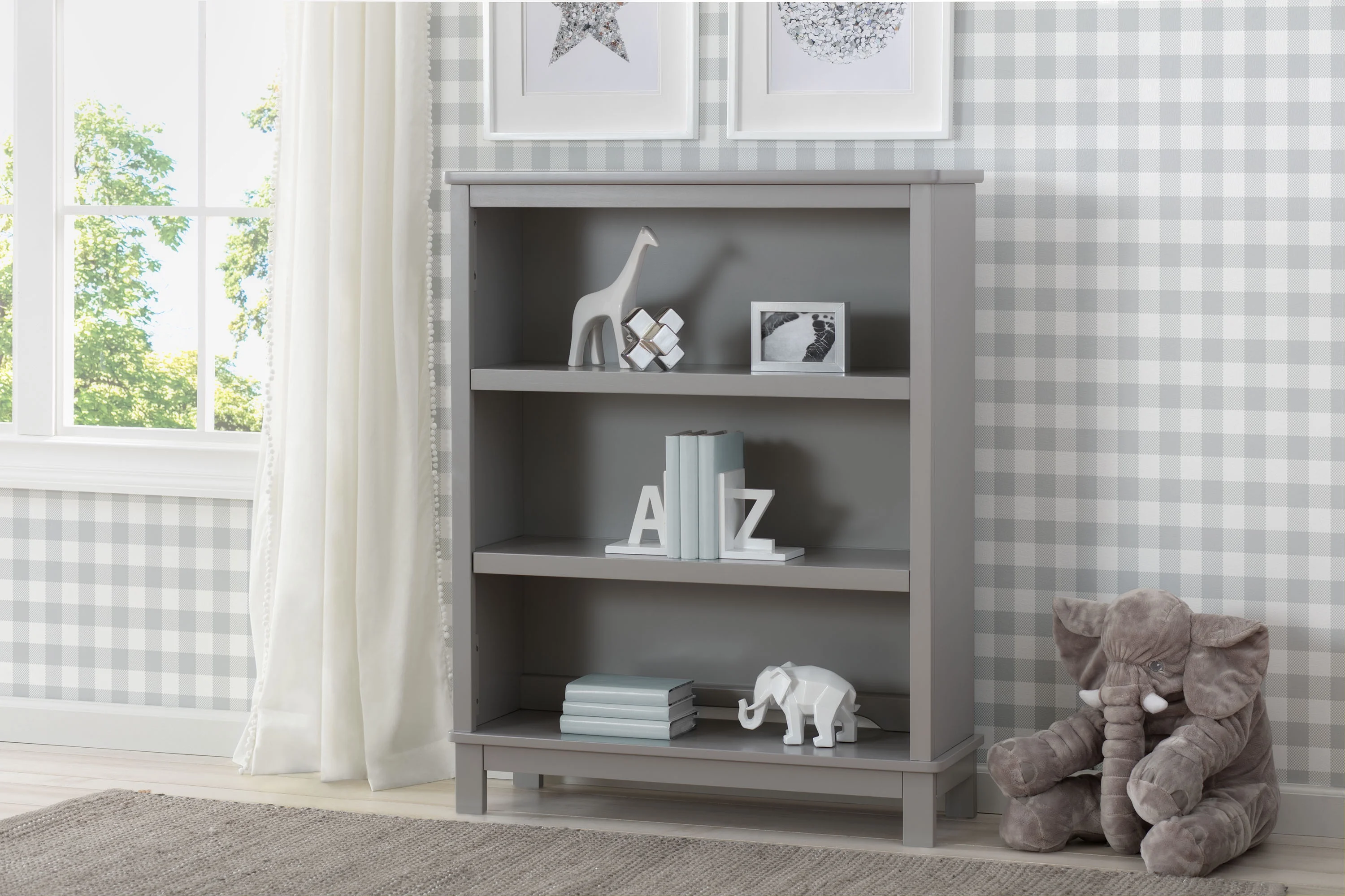 Delta Children Epic 3-Tier Kids Bookshelf, Greenguard Gold Certified, Grey