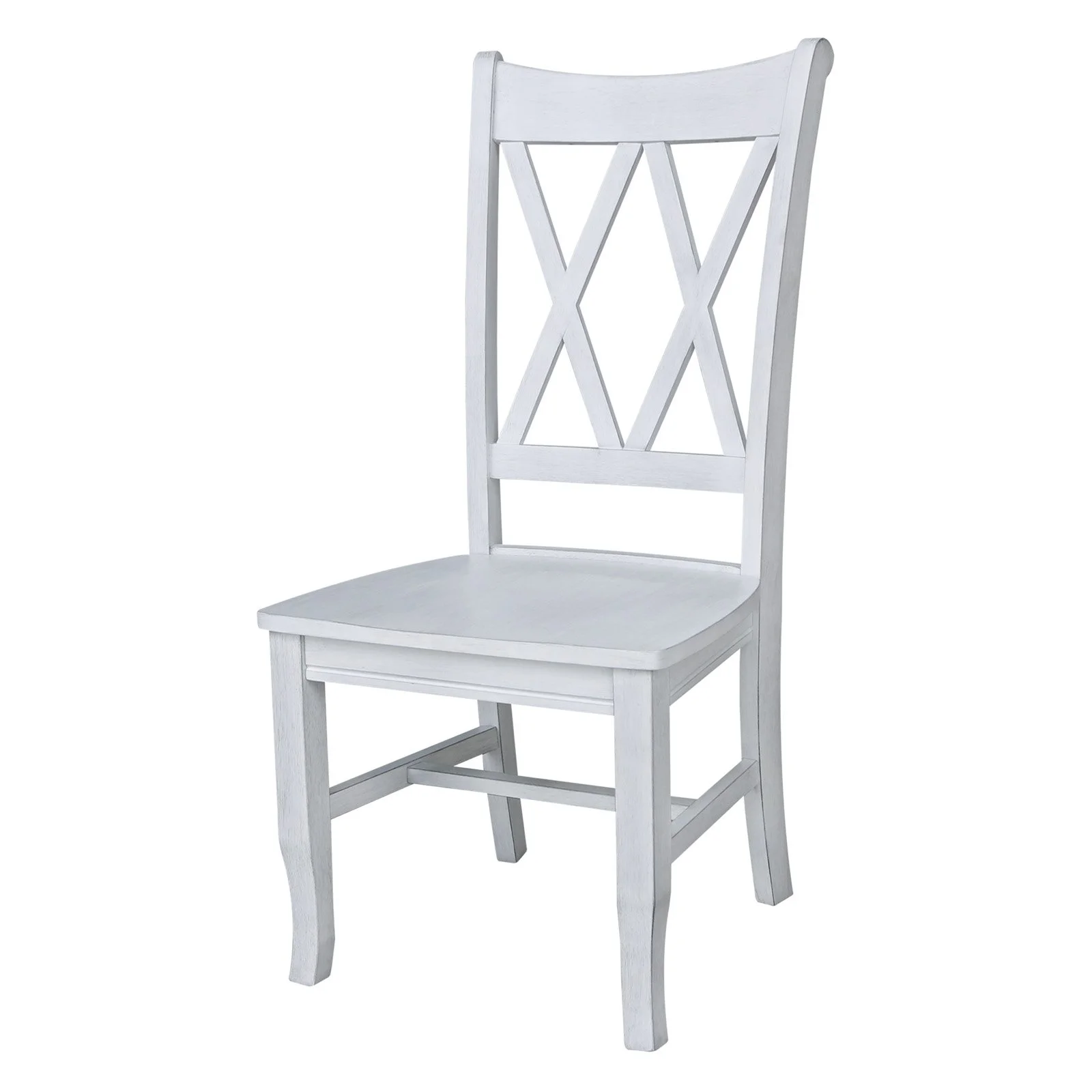 Double XX Solid Wood Chairs in White- Set of 2