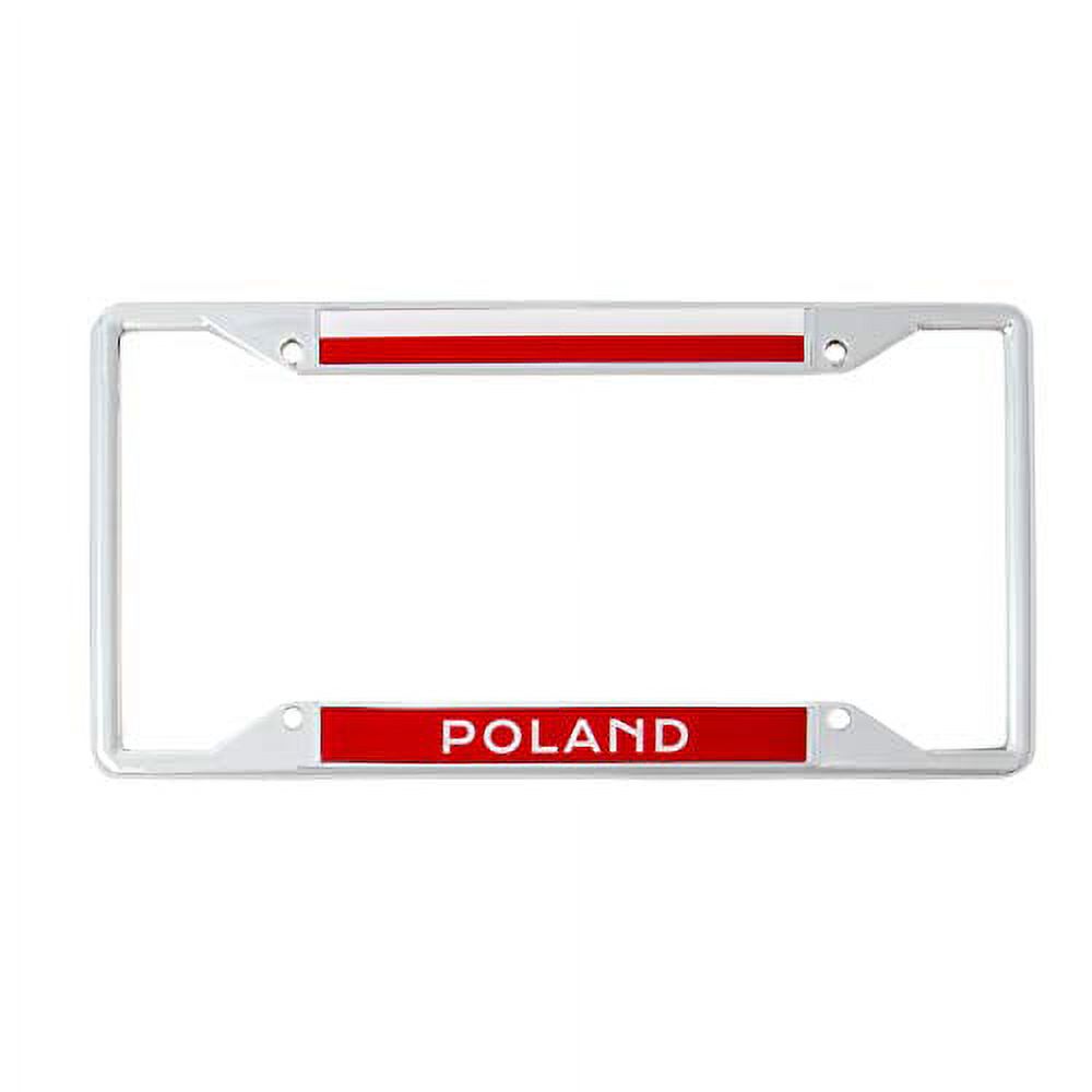 Country of Poland Flag License Plate Frame For Front Back of Car Vehicle Truck Polish