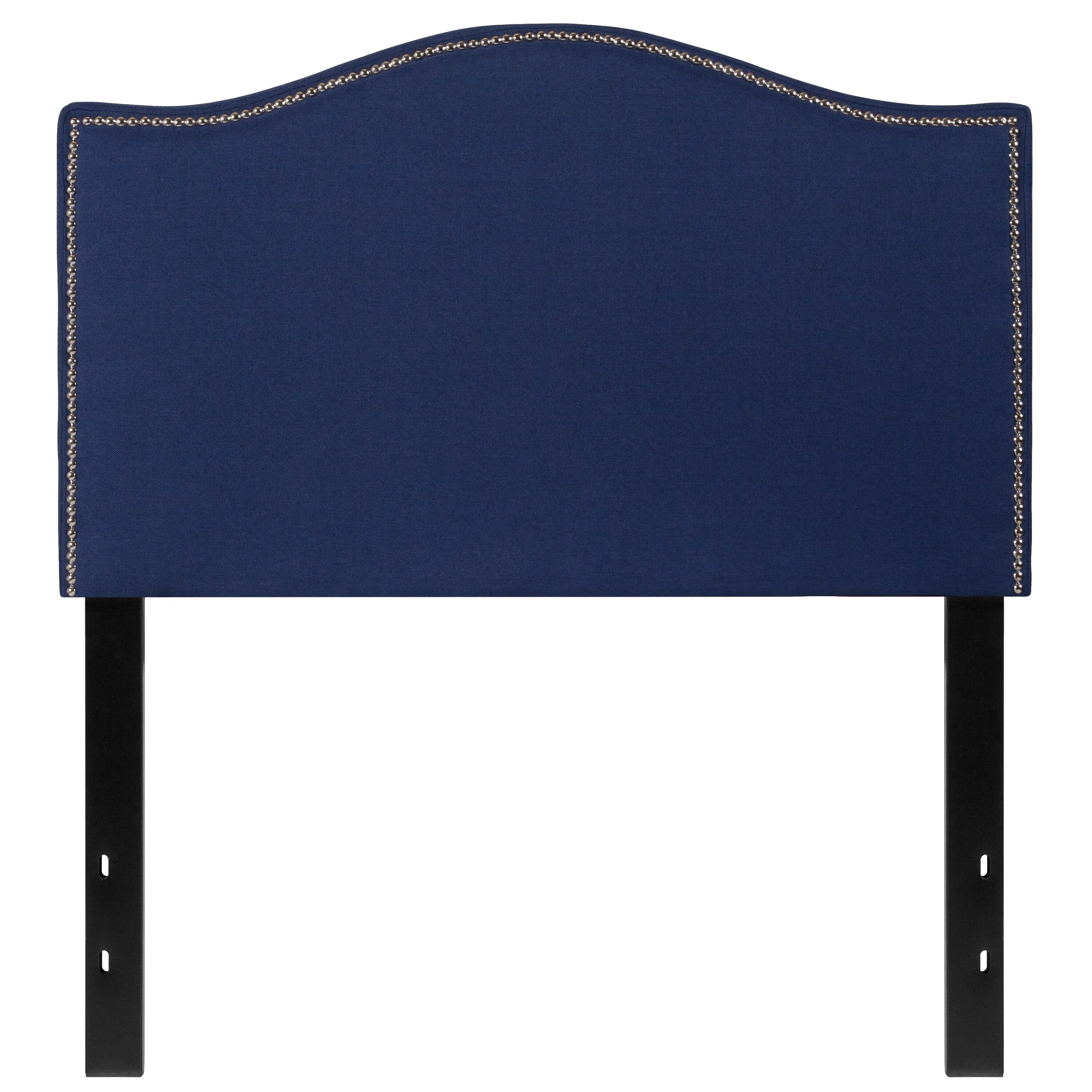 BSD National Supplies Regal Twin Size Blue Fabric Headboard with Nailhead Trim