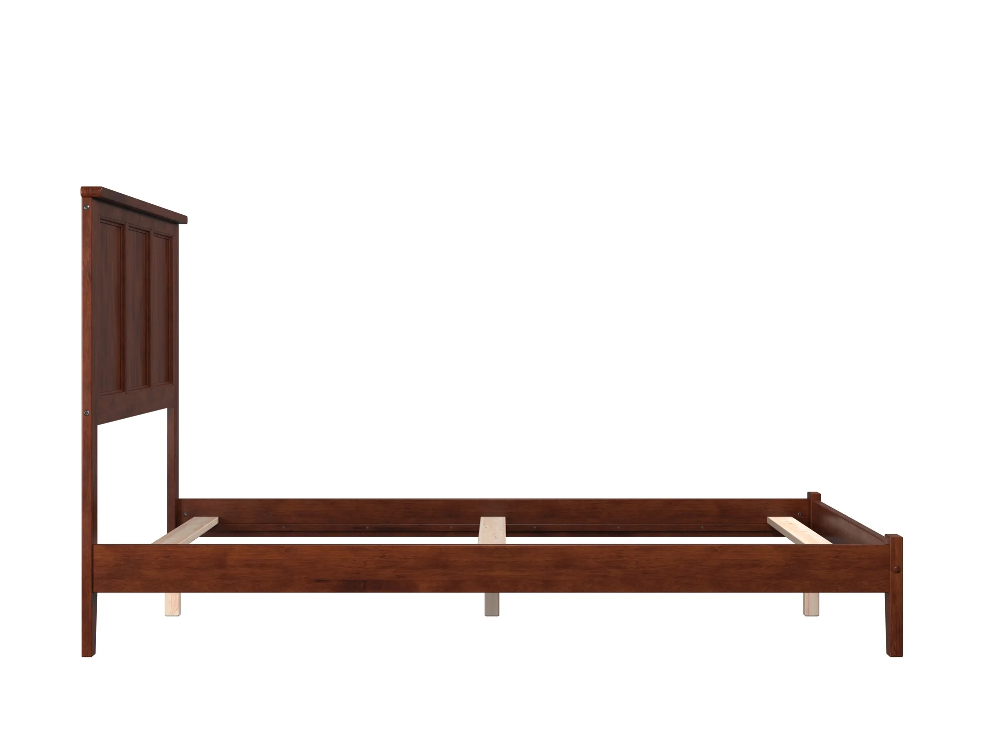 AFI Madison Full Solid Wood Traditional Bed with Panel Headboard in Walnut