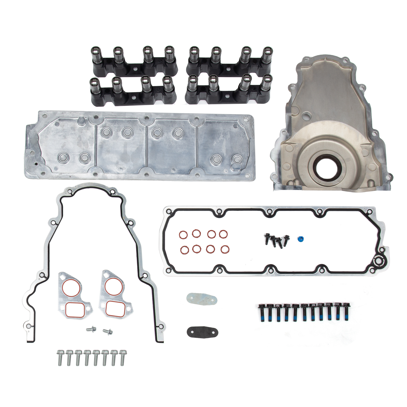 Non AFM Valley/Timing Covers+Roller Lifters Kit for GM Gen4 LS 5.3L 6.0L 6.2L