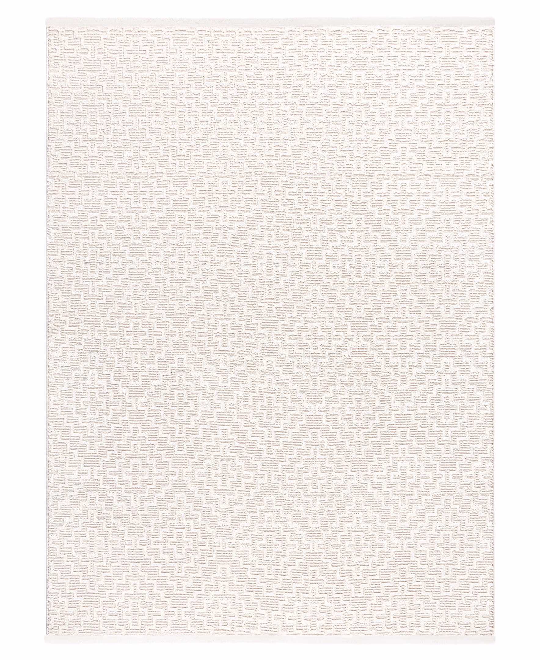 TOWN & COUNTRY LUXE Tretta Modern Geo Area Rug with Plush High-Low Texture, Ivory, 9'2