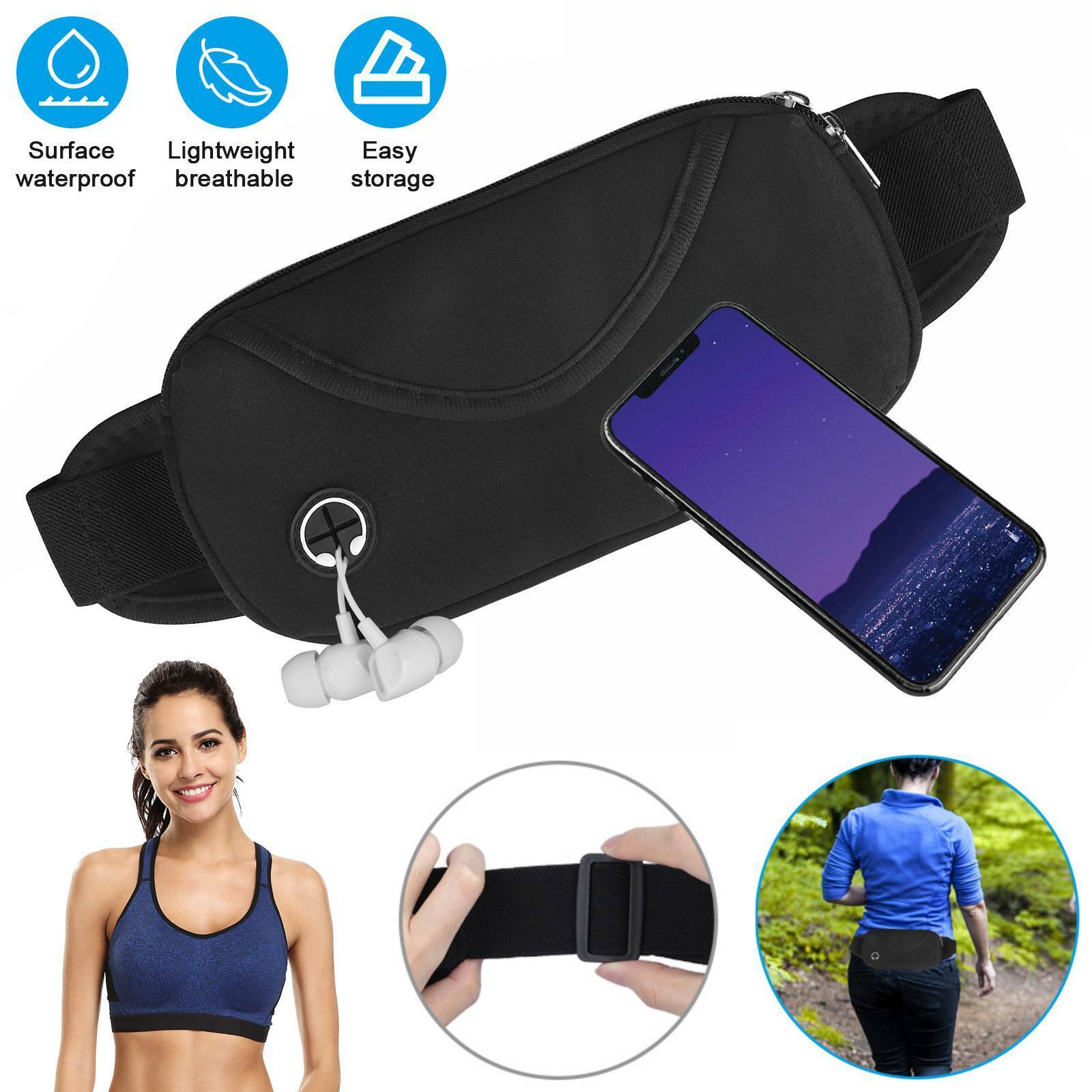 Running Bum Bag Fanny Pack Travel Waist Money Belt Zip Hiking Pouch Wallet Sport