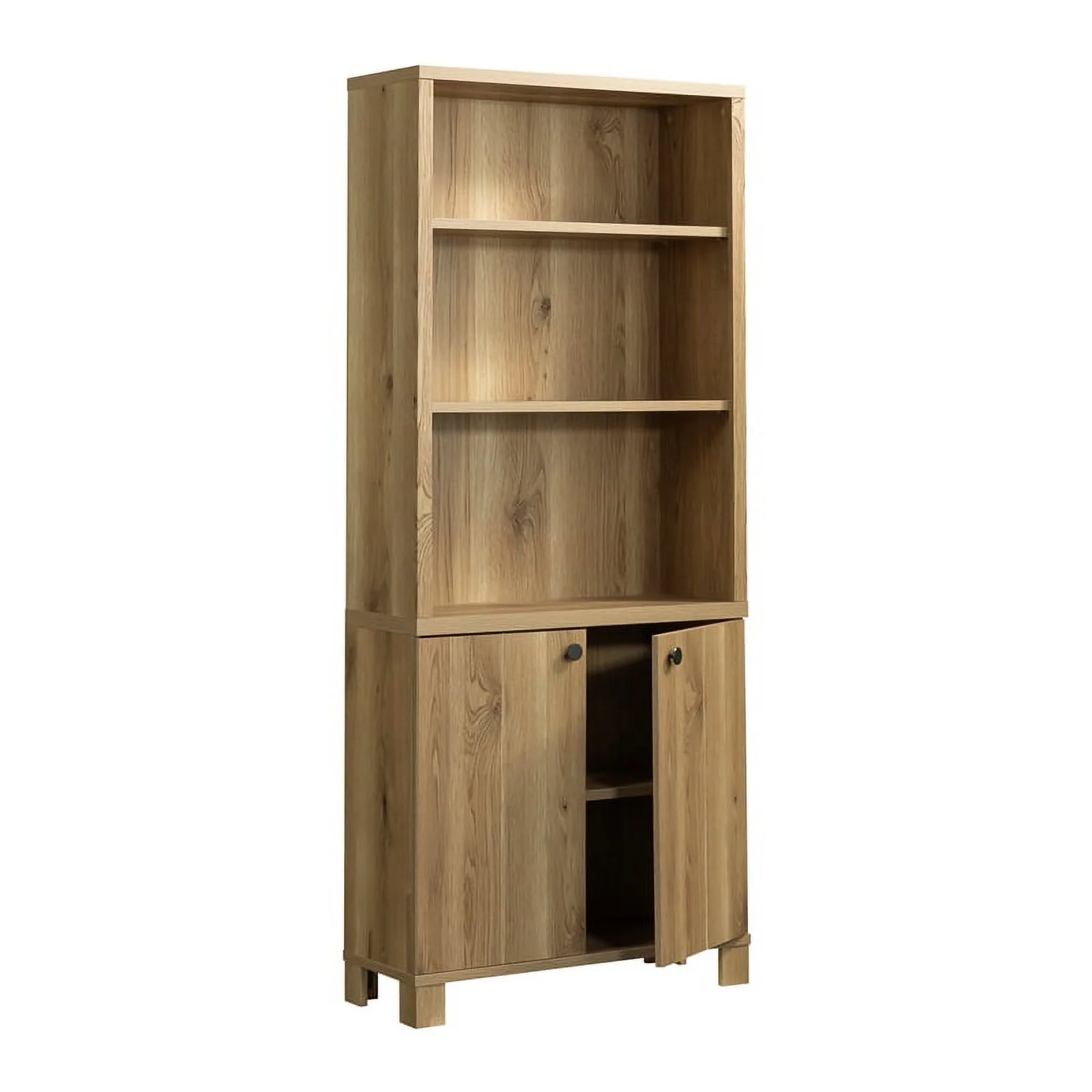 Sauder Rosedale Ranch Engineered Wood Library with Hidden Storage in Timber Oak