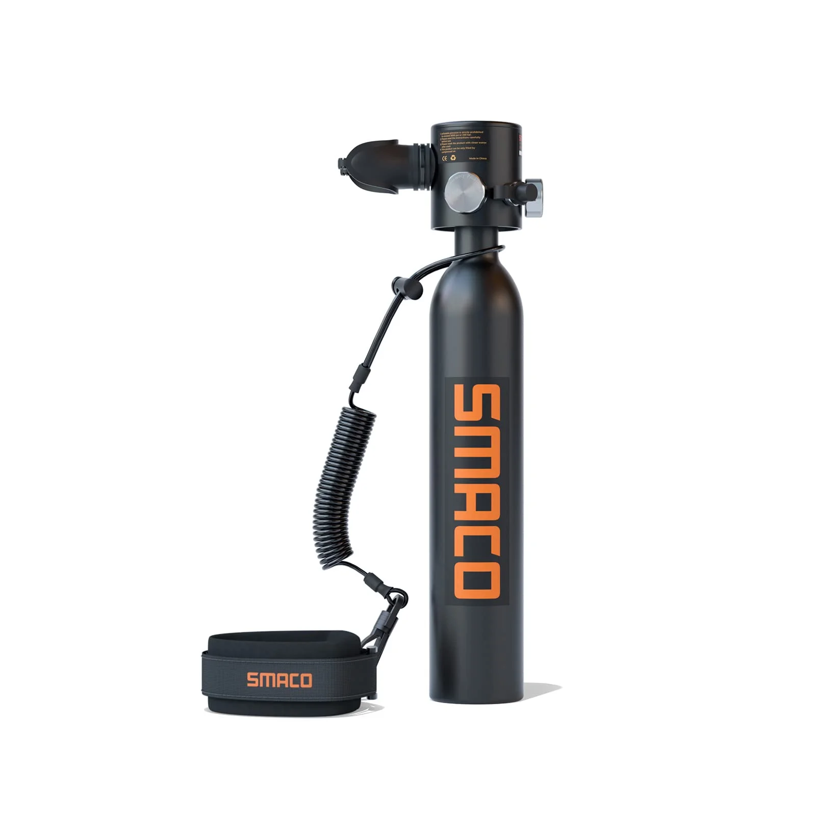 SMACO S300 Plus Mini Scuba Tank 0.5L Portable Mini Diving Tank Reusable Pony Bottle-Black