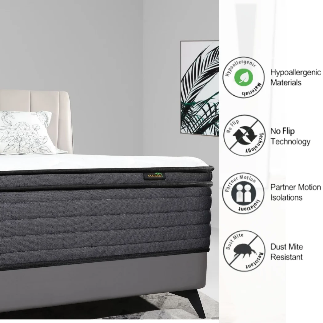 AICEHOME 14 inch Pocket Springs Gel Memory Foam, Hybrid Mattresses in a Box,Full Mattress