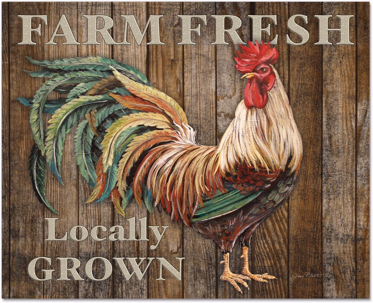 CounterArt 'FARM FRESH ROOSTER' Glass Cutting Board, 15 x 12
