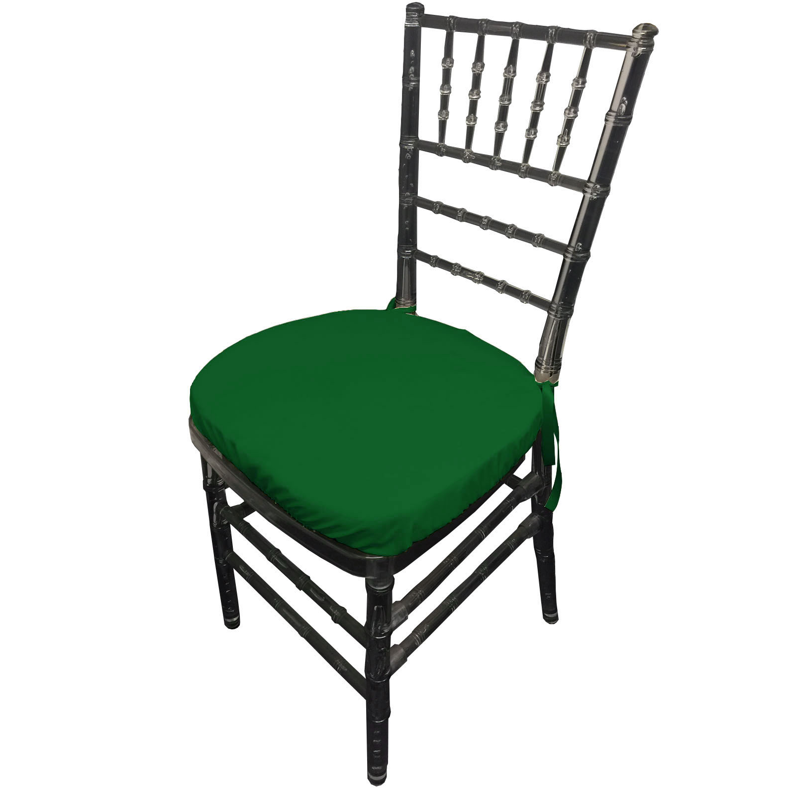 LA Linen Pack-4 Polyester Poplin Chiavari Chair Cushion Cover , Green Emerald