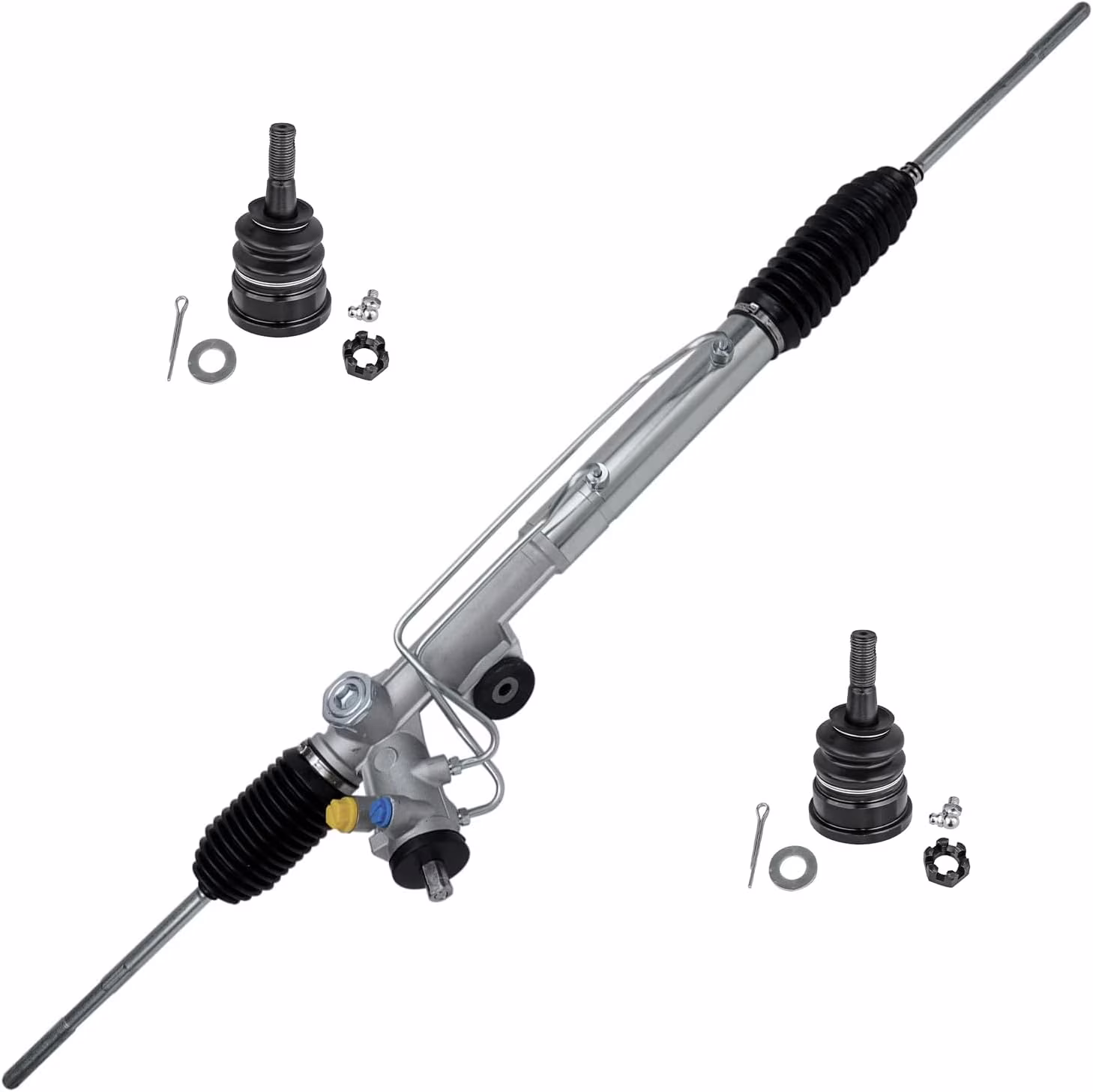 Detroit Axle - Power Steering Rack and Pinion + Lower Ball Joints Replacement for 1984 1985 1986 1987 Chevrolet Corvette - 3pc Set
