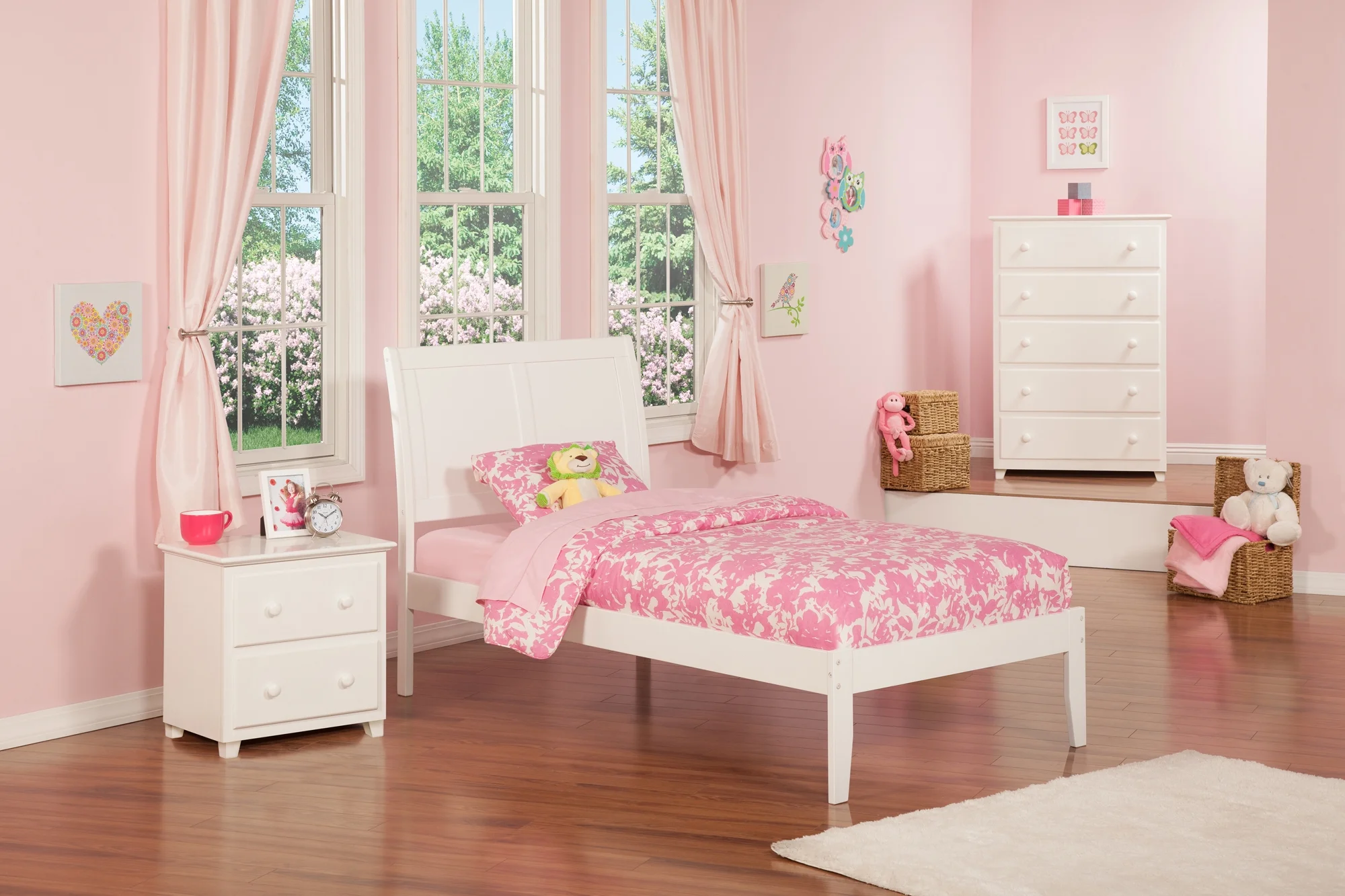 Portland Platform Bed with Open Foot Board, Multiple Colors, Multiple Sizes