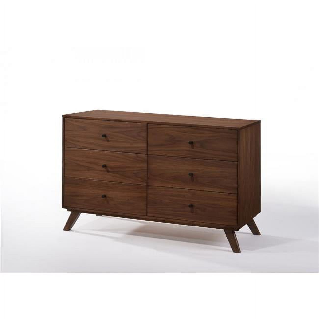 30 x 51 x 18 in. Walnut Solid Wood Six Drawers Double Dresser