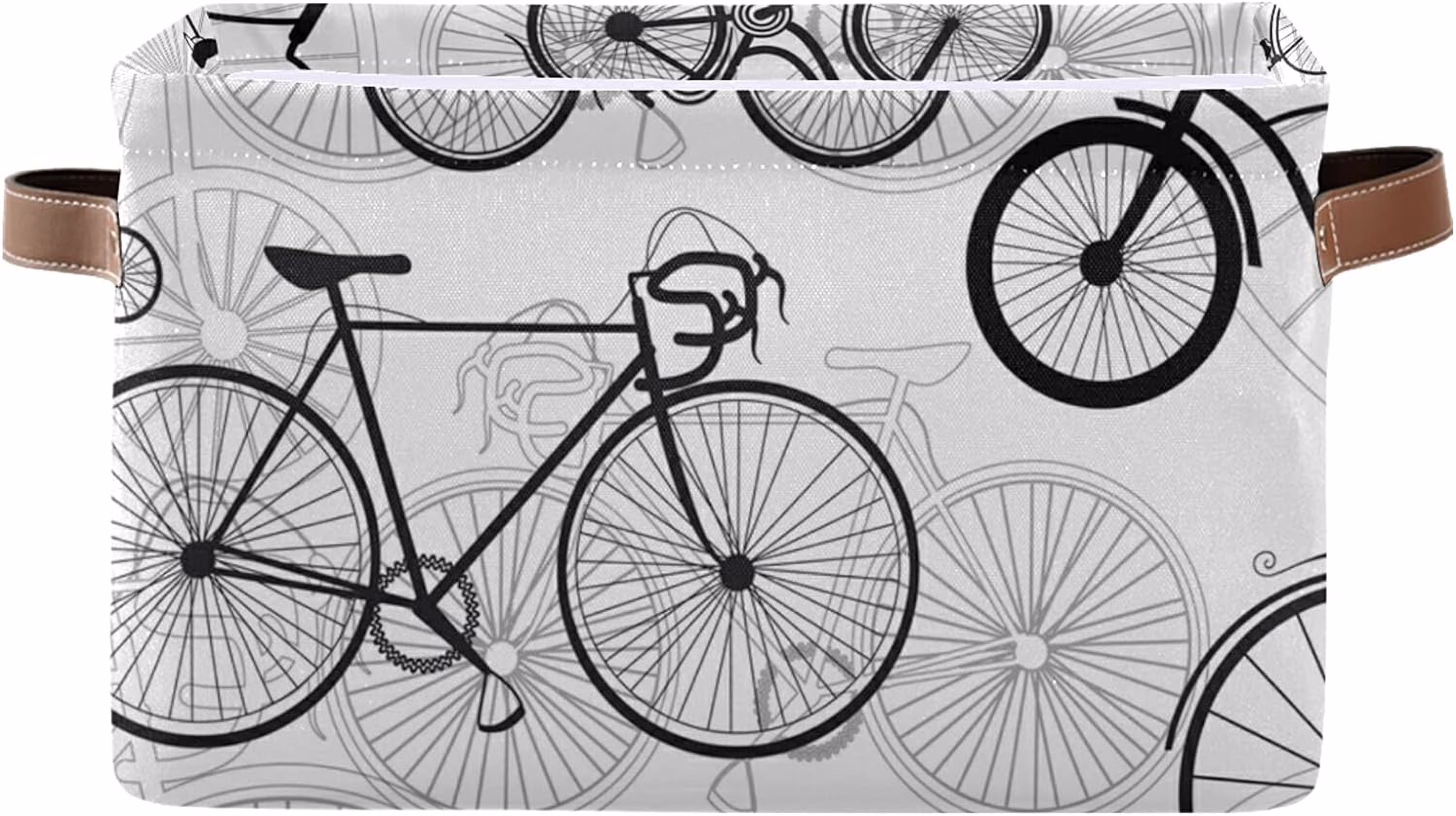 FREEAMG Bicycle Bike Print Storage Bin for Toy Storage Basket Dirty Clothes Sundries Office Home Closet Organizer Shelf Cube Box Waterproof Laundry Basket, 1 PCS