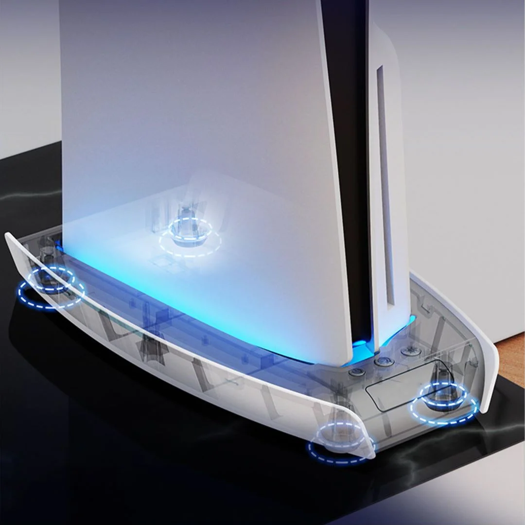 Frusde for PS5 Slim Host Streamer Stand Base Bracket with RBG Light Holder Accessories