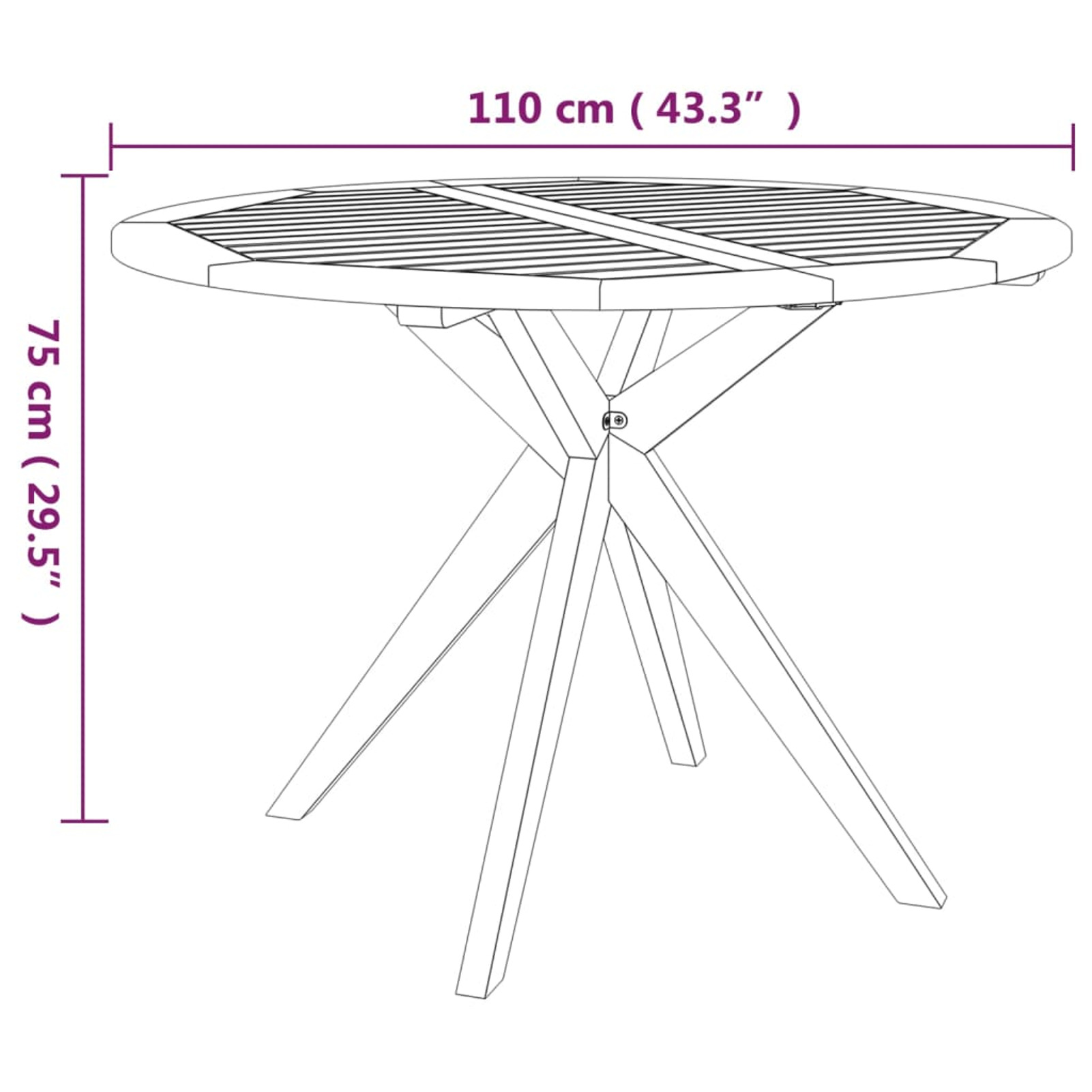 Htovila Patio Table 43.3