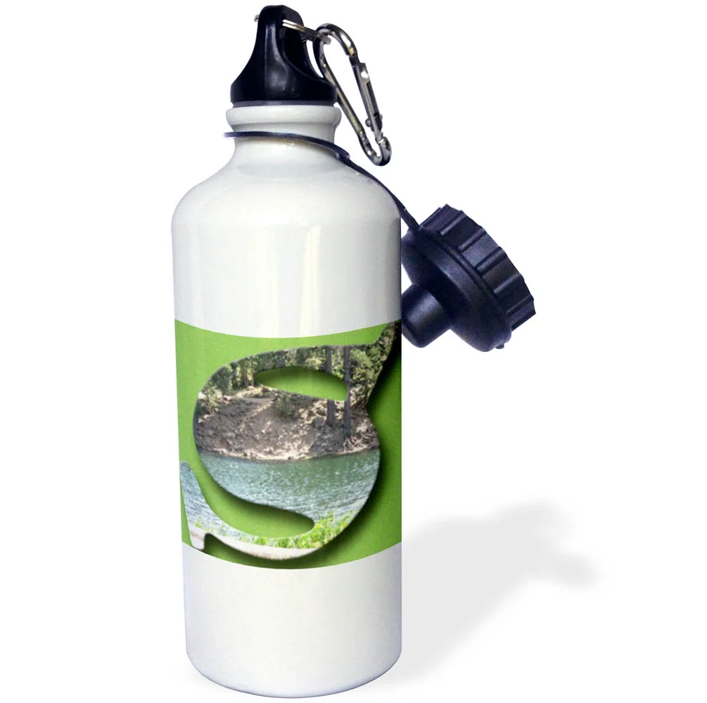 3dRose The capital letter S cut out of the reservoir in Pine Valley - Straw Water Bottle, 21-ounce