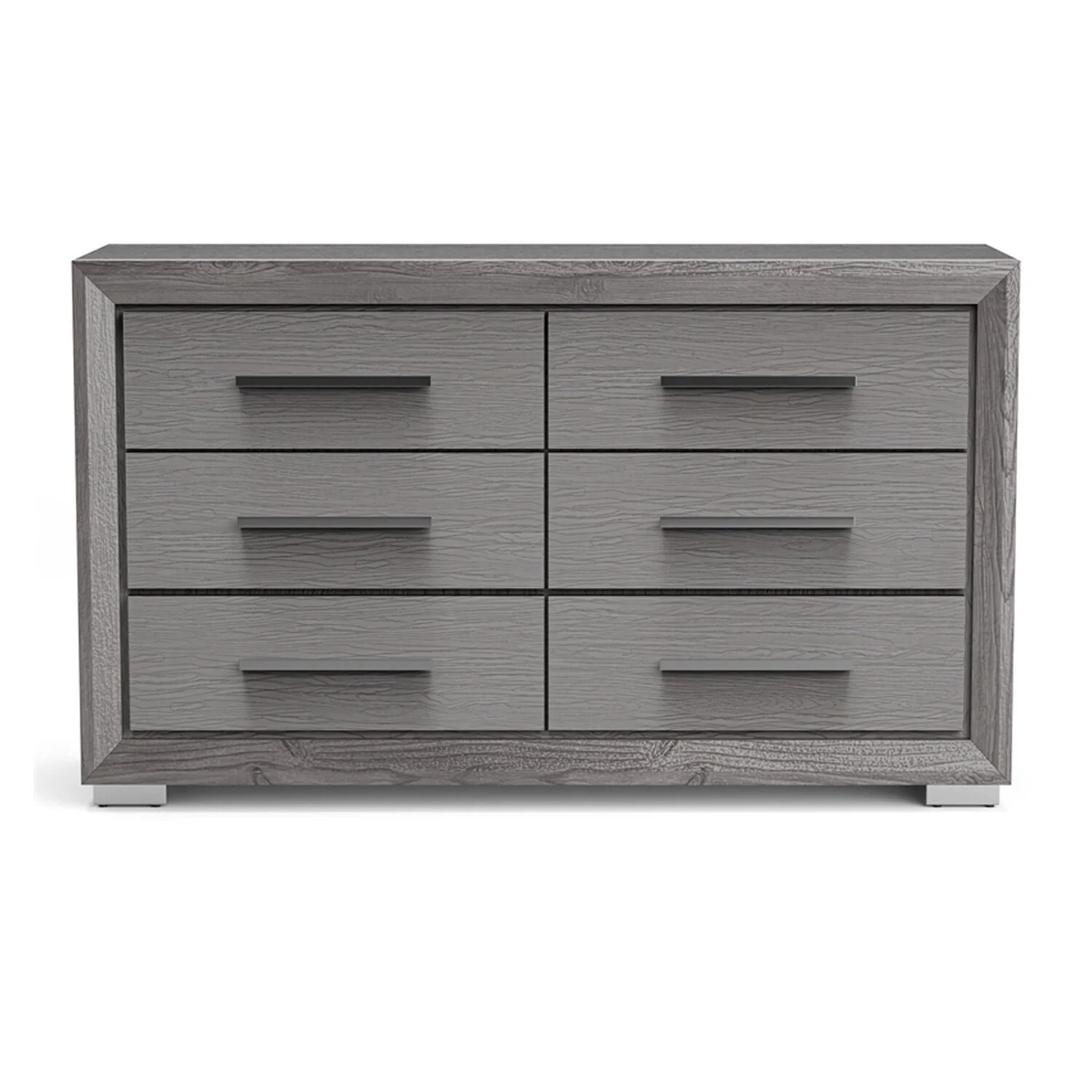 Benjara  58 in. Reno Dresser with 6 Drawers, Gray