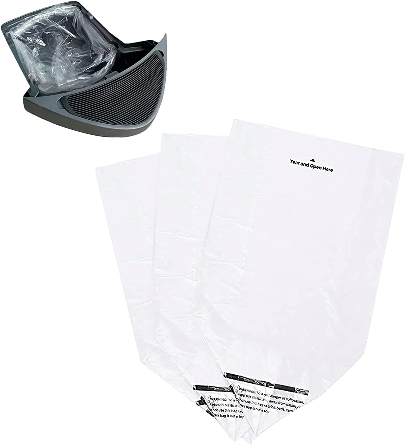 60 Pack Waste Drawer Liners Compatible with All Litter-Robot Models, 9-11 Gallons Replacement Liners, Custom Fit For Litter-Robot waste drawer