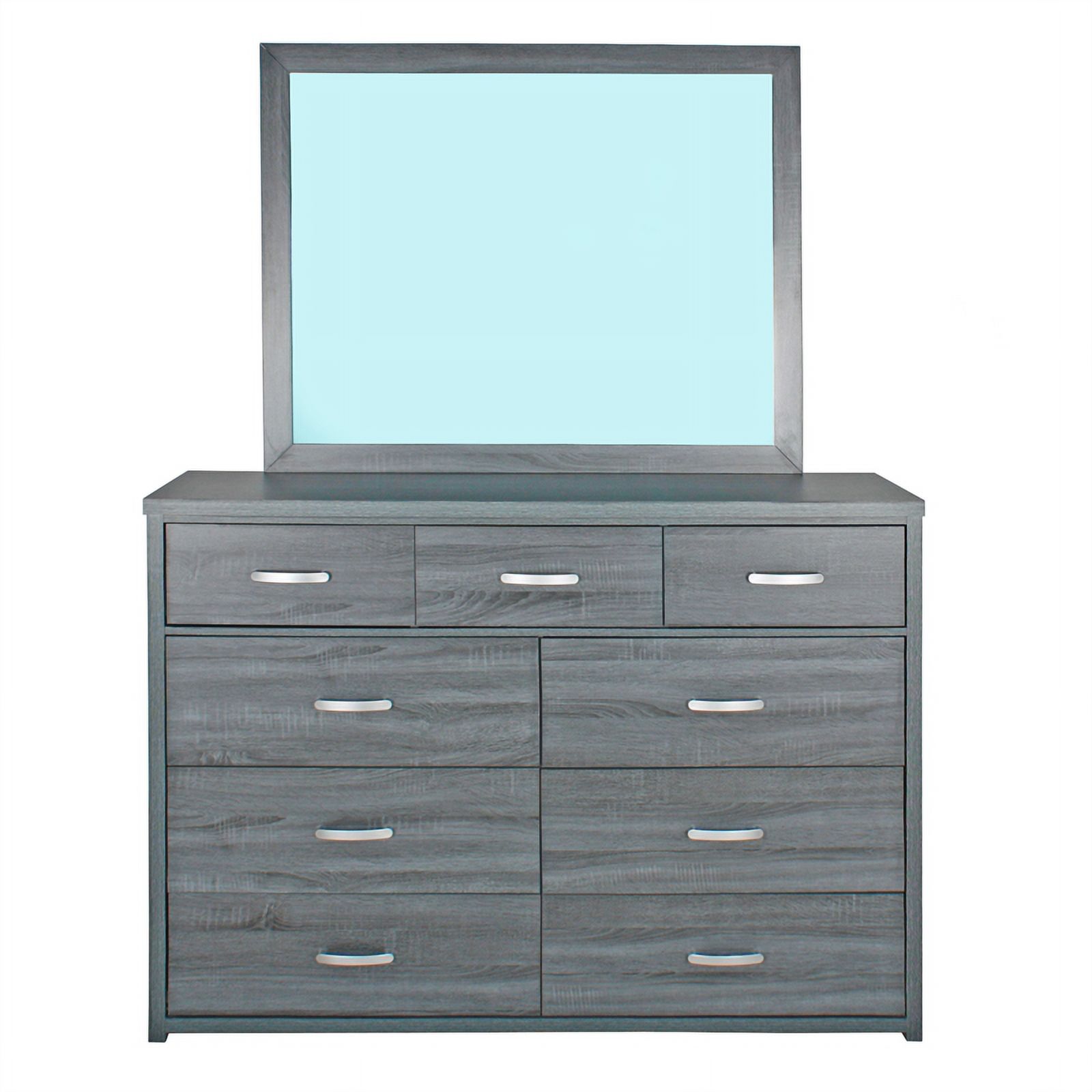 Pemberly Row Majestic Super Jumbo 9-Drawer Double Dresser in Gray