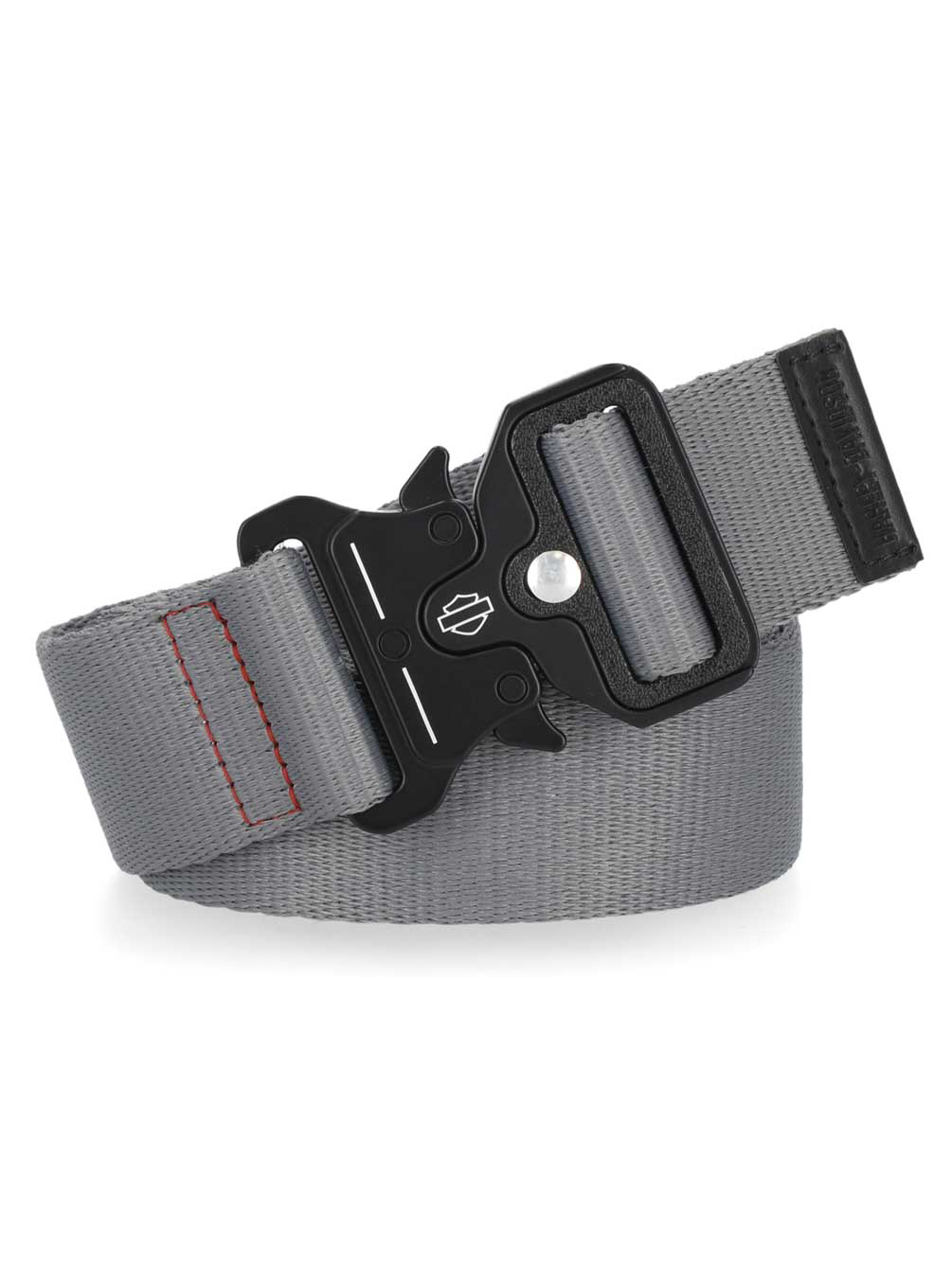 Harley-Davidson Men's Tactical Rubber Logo Patch Nylon Web Belt (M/L) Gray, Harley Davidson