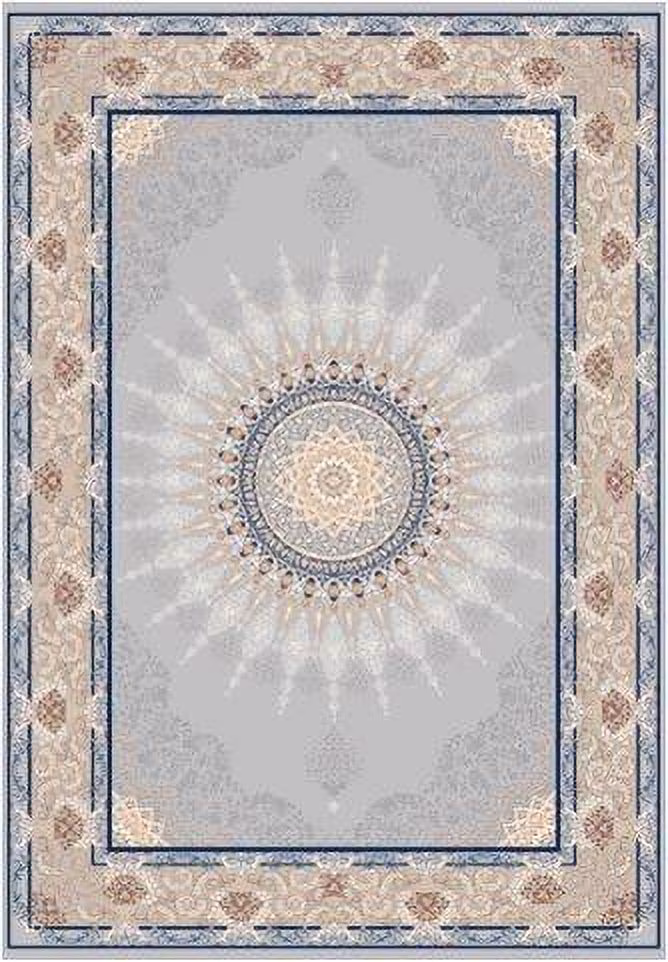 Ladole Rugs Albion Flatweave Grey Sunburst Vintage Area Rug For Livingroom Bedroom Patio Size 5x7 8x10 8x11 9x12 feet