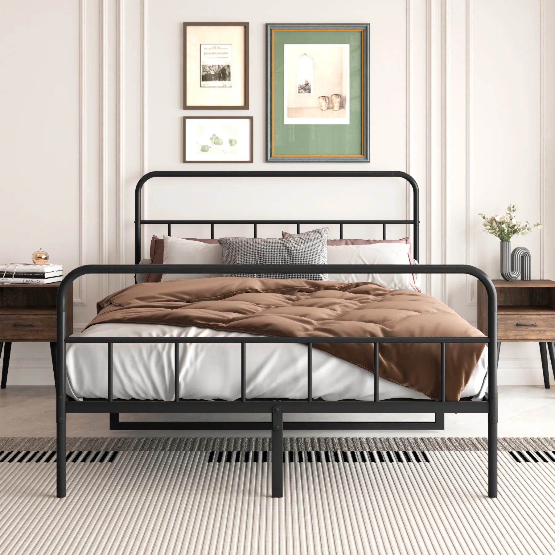 CoSoTower Metal Platform Bed Frame with Headboard, Sturdy Metal Frame, No Box Spring Needed(Full)