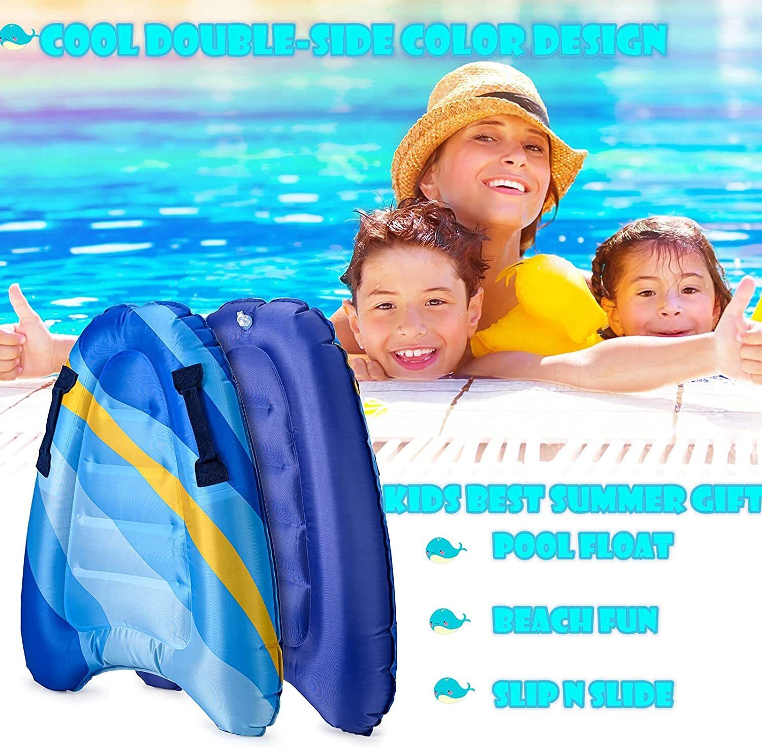 Inflatable Foldable Floating Bed Float Surfboard Beach Swimming Pool Raft Water