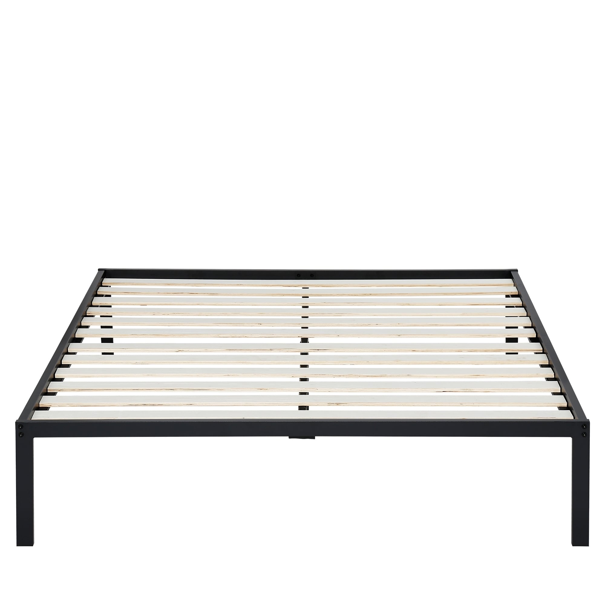 Sleeplanner  14 Inch Platform Metal Bed Frame / Wooden Slat Support Full Size