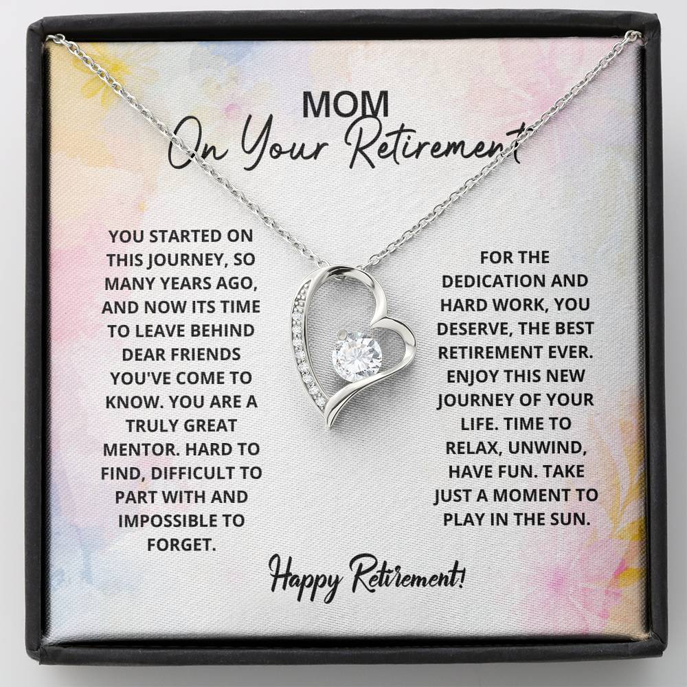 Mom Retirement - Have Fun Forever Love Necklace, Mom Retirement Necklace Gift, Retirement Gift For Mom,  Retiring Mother Gift, Happy Retirement Gift, Best Retirement Gift