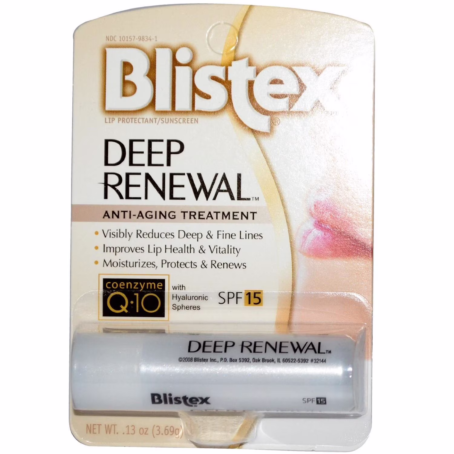 3 Pack Blistex Deep Renewal Lip Protectant, SPF 15 0.15 oz Each