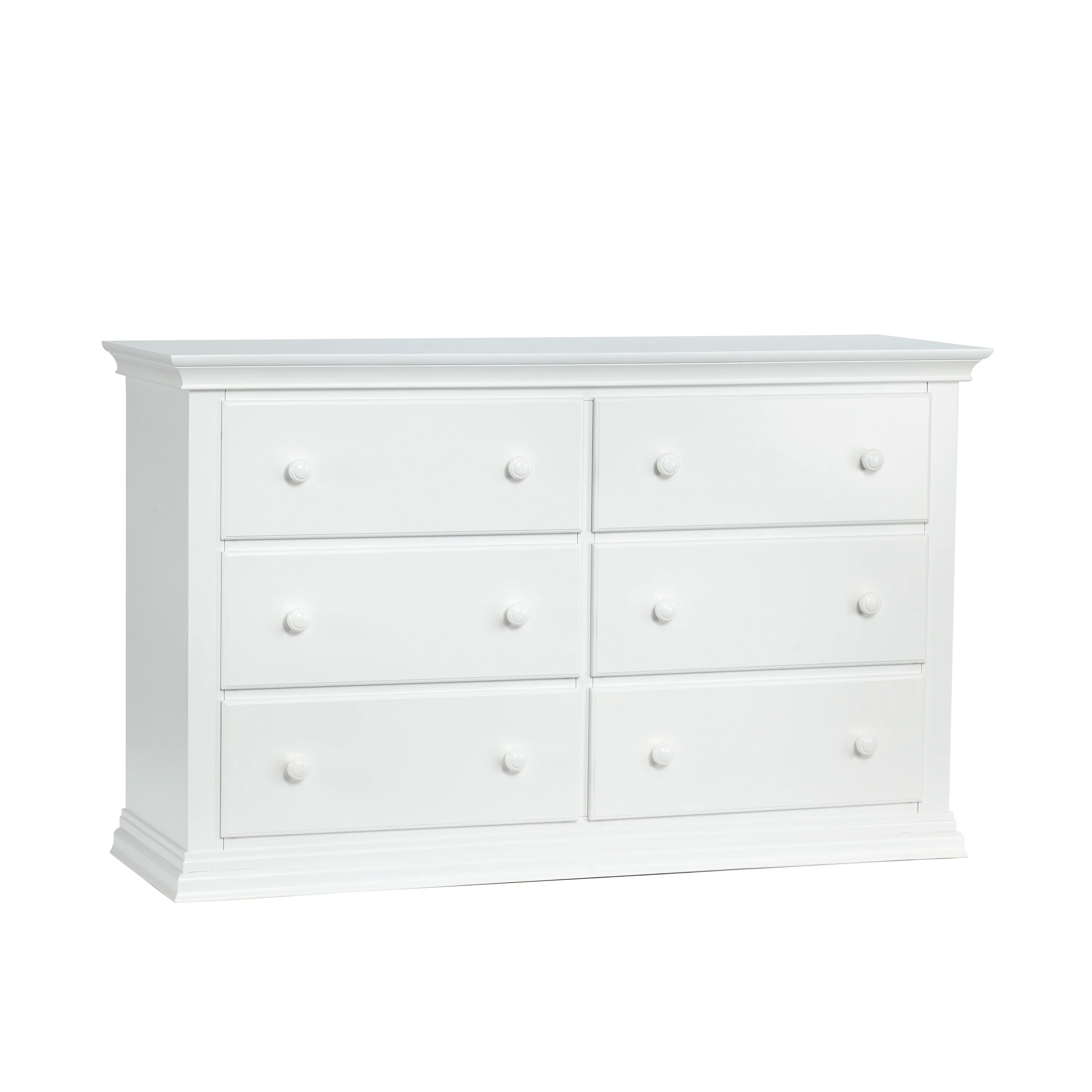 Suite Bebe Hayes 6-Drawer Traditional Wood Double Dresser in White