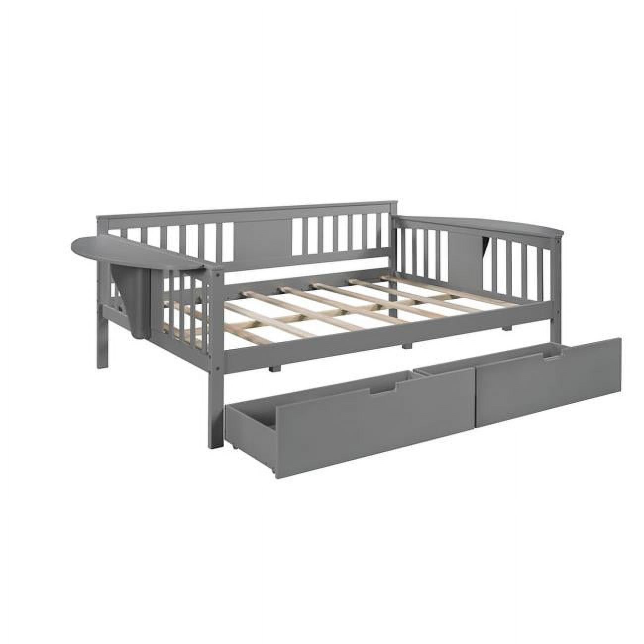 HomeRoots  34 x 56 x 80 in. Full & Double Size Gray Bed