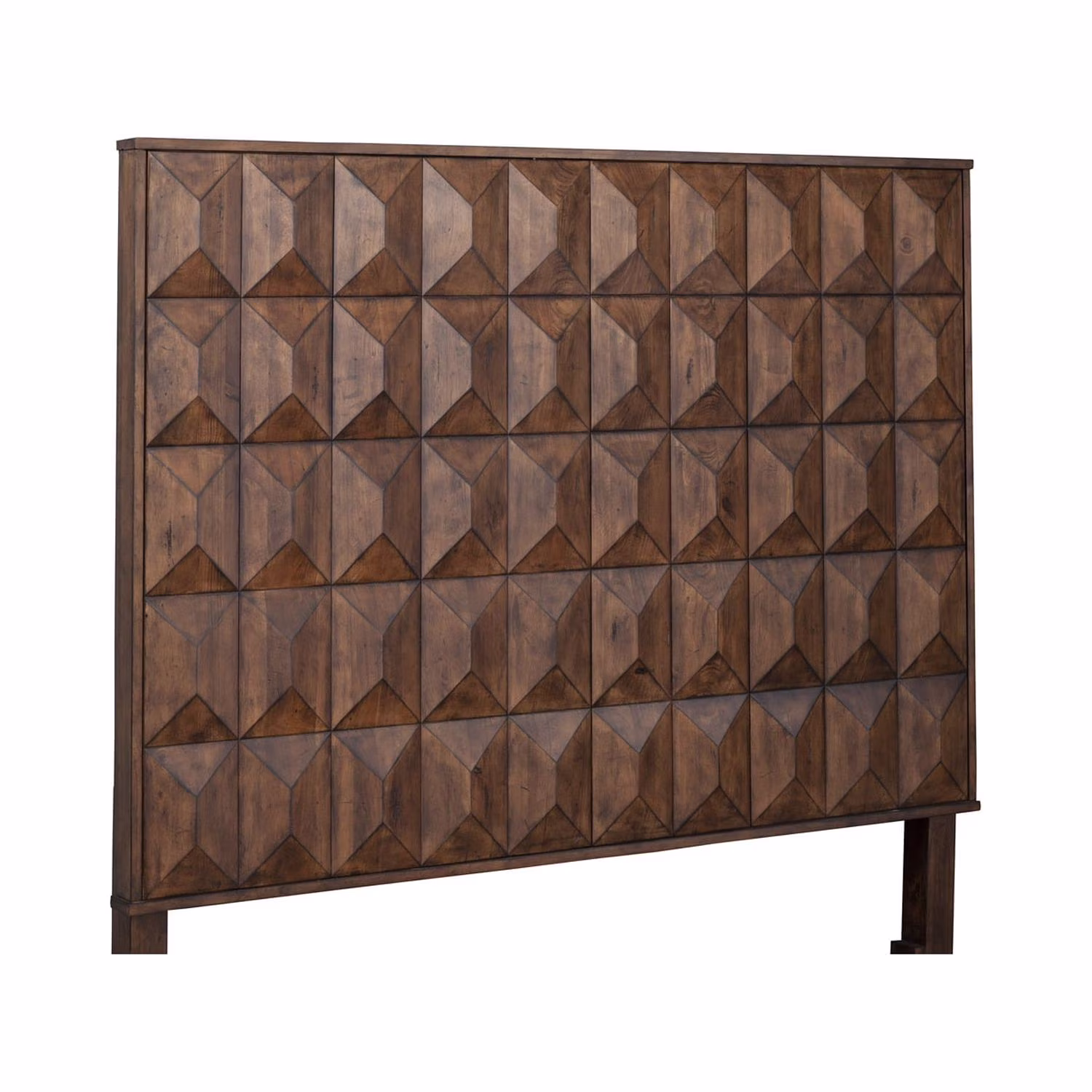 Origins by Alpine Trig California King Wood Headboard in Antique Brown